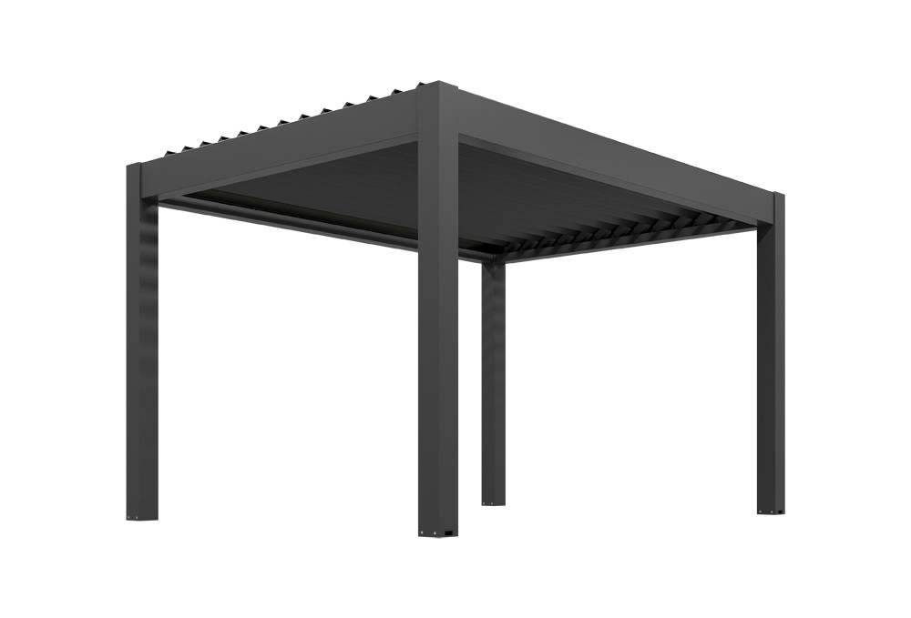 Pergola bioclimatique Capri aluminium anthracite 6×4×2,5 m motorisée LED