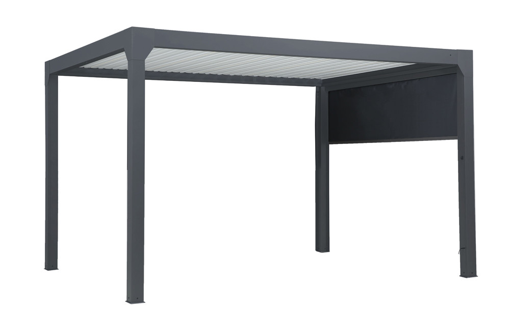 Pergola bioclimatique Pianela Bi-zone noir sable 6×4×2,5 m motorisée LED