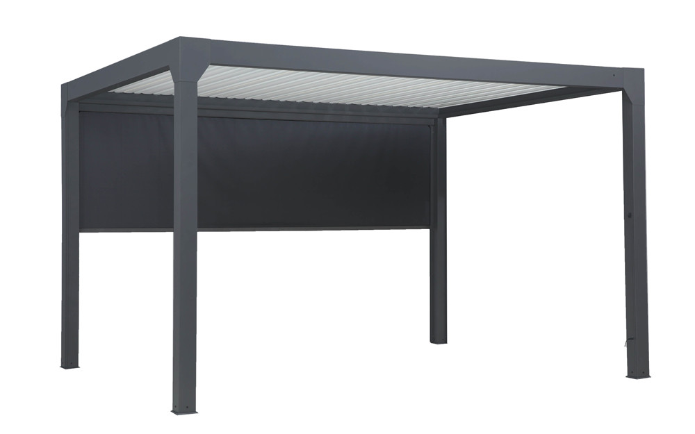 Pergola bioclimatique Pianela Bi-zone noir sable 6×4×2,5 m motorisée LED