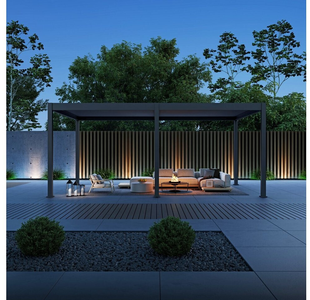 Pergola aluminium Grand Tuscan toiture à lames 4×6 m noir