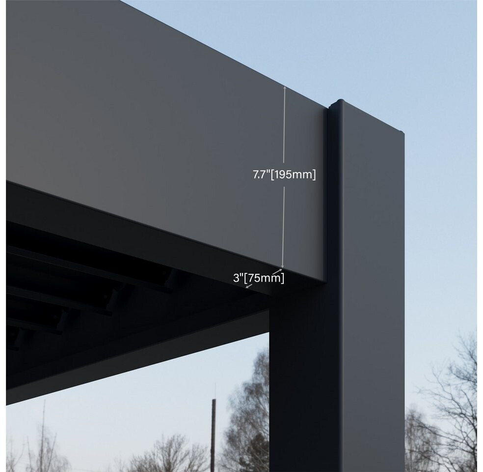 Pergola aluminium Grand Tuscan toiture à lames 4×6 m noir