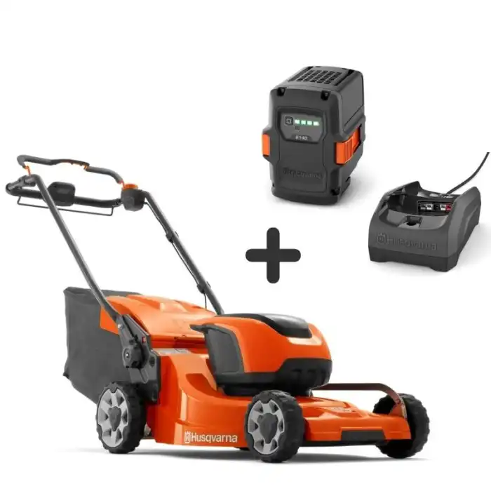 Tondeuse à batterie Husqvarna LC347ivx poussée - 2 batteries et chargeur - coupe 47cm