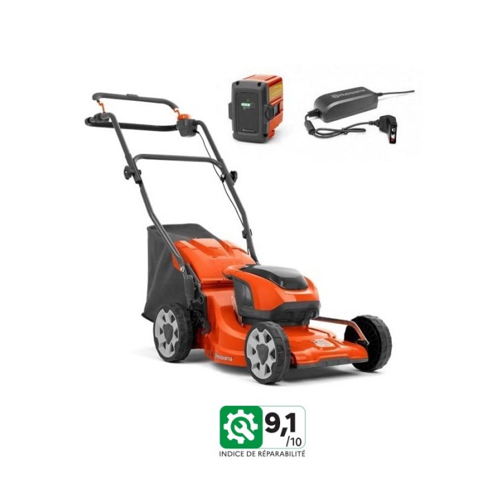 Pack tondeuse à batterie poussée Husqvarna LC137i - coupe 37cm
