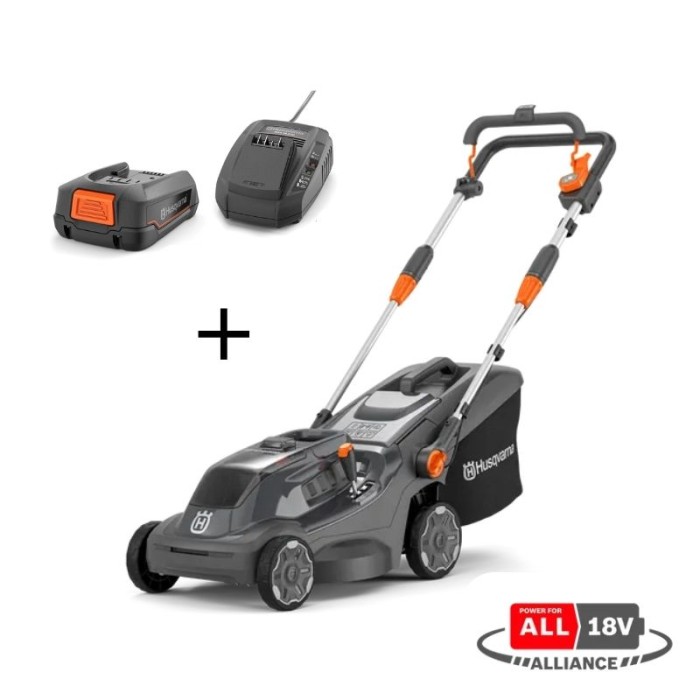 Tondeuse à gazon Aspire Husqvarna LC34-P4A, coupe 34cm, pack batterie P4A18-B72