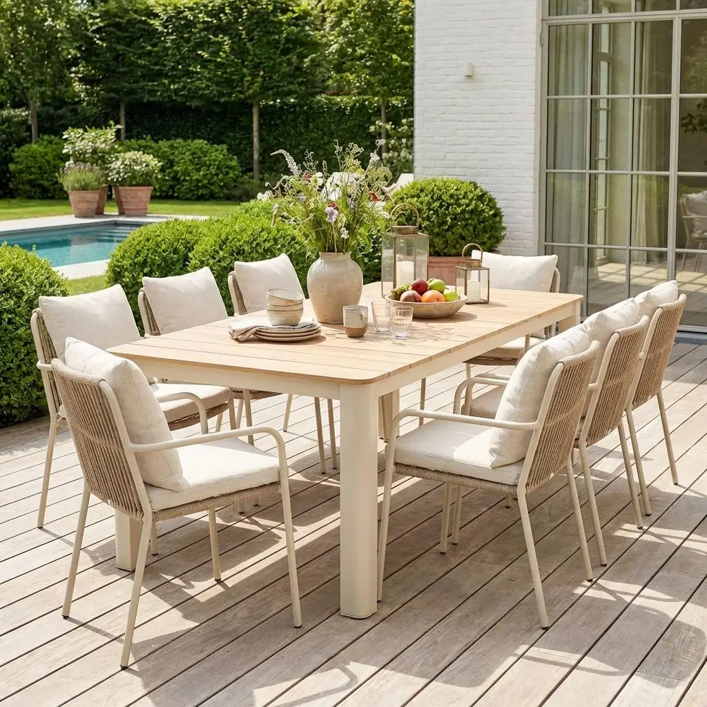 Table de jardin aluminium 8 places