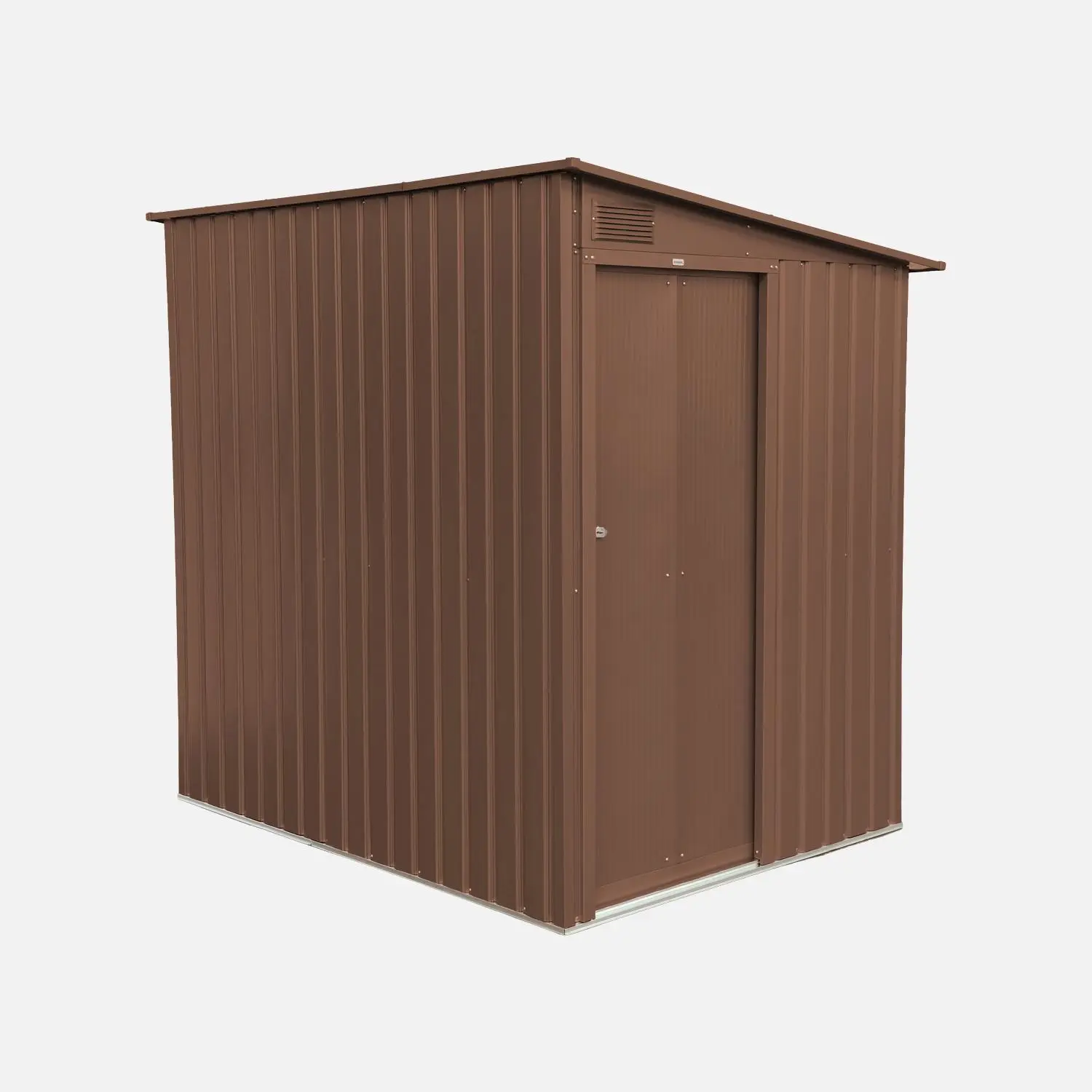 Abri de jardin adossable acier galvanisé 2,91m² avec porte coulissante et kit d'ancrage