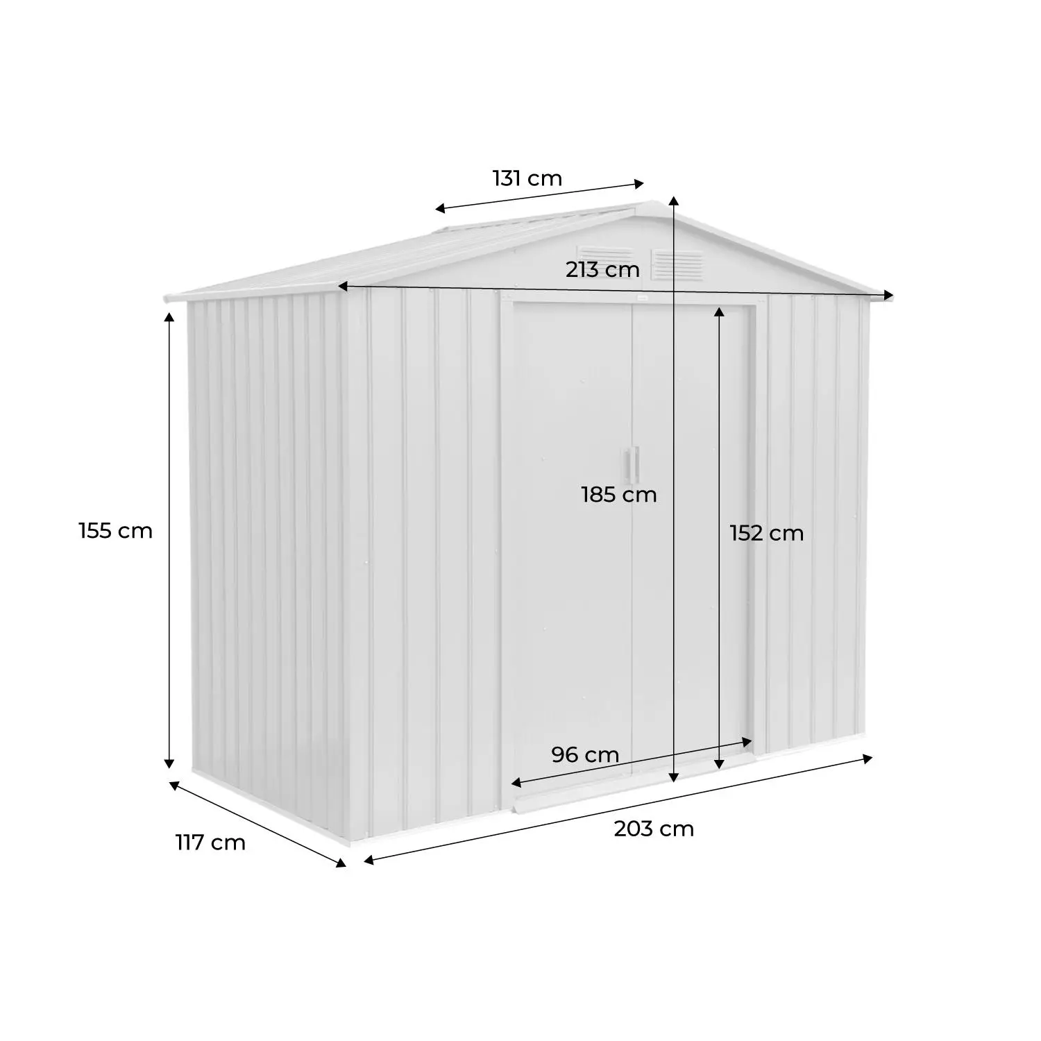 Abri de jardin métal 2,71m² avec kit d'ancrage