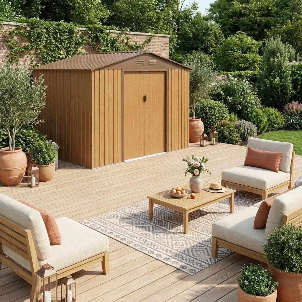 Abri de jardin métal 5,29m² avec kit d'ancrage