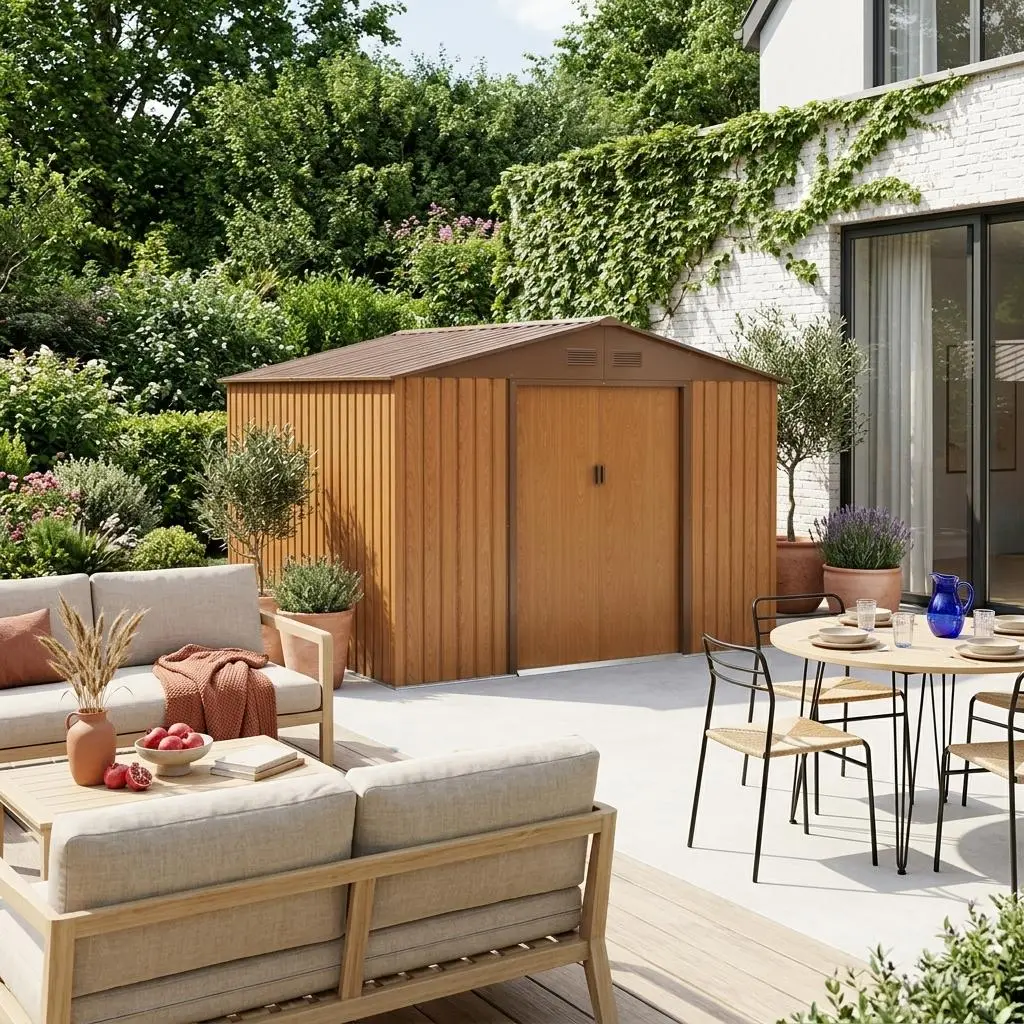 Abri de jardin métal 7,06m² avec kit d'ancrage