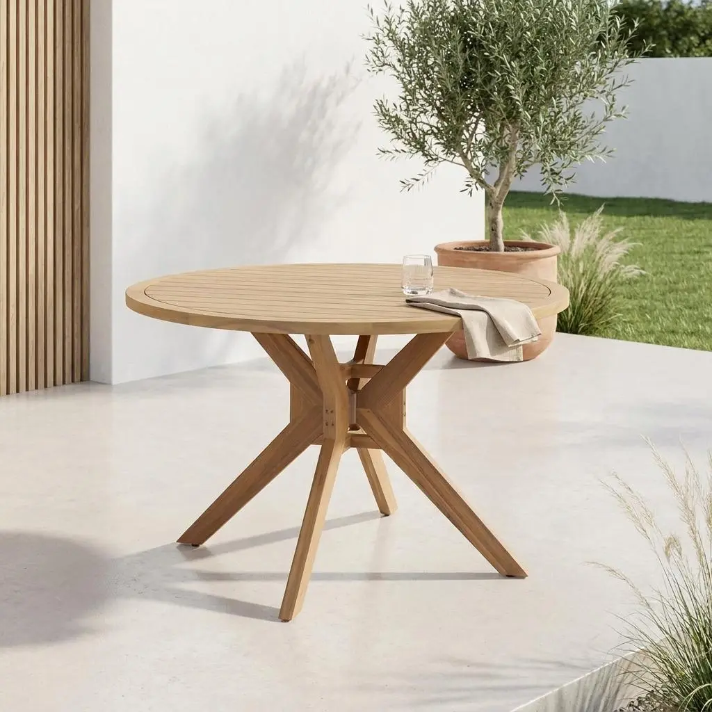Table de jardin bois d'acacia 6 places