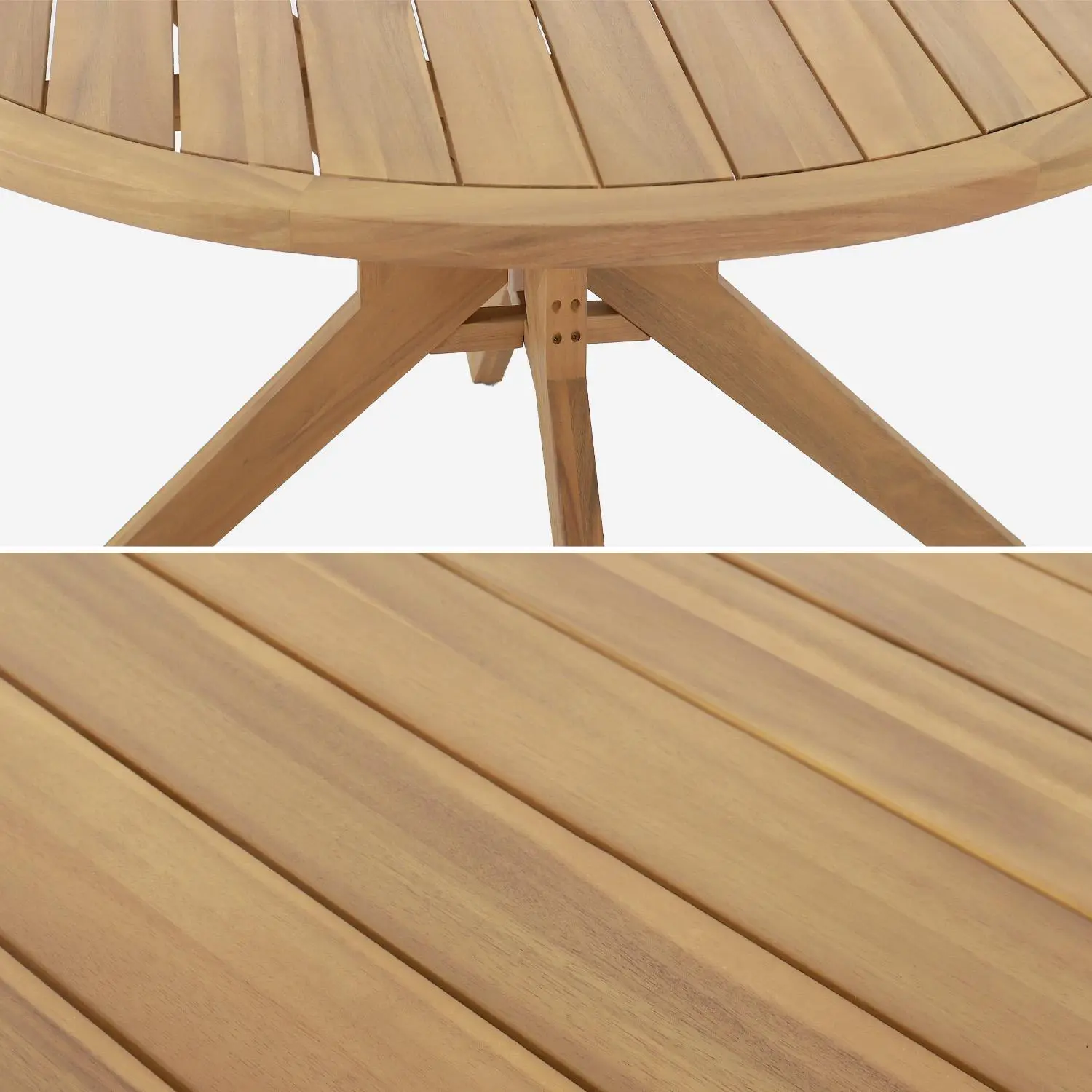 Table de jardin bois d'acacia 6 places