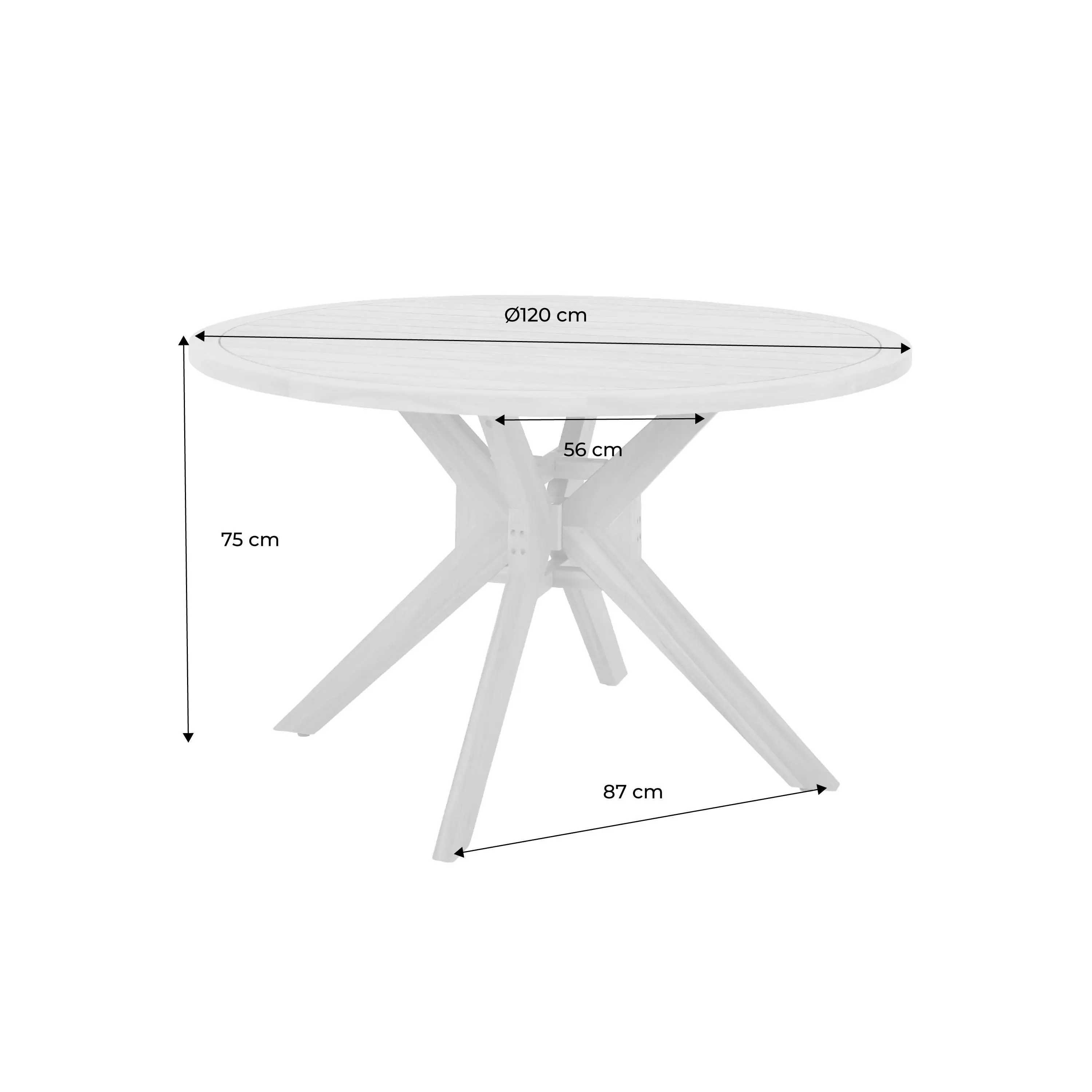 Table de jardin bois d'acacia 6 places