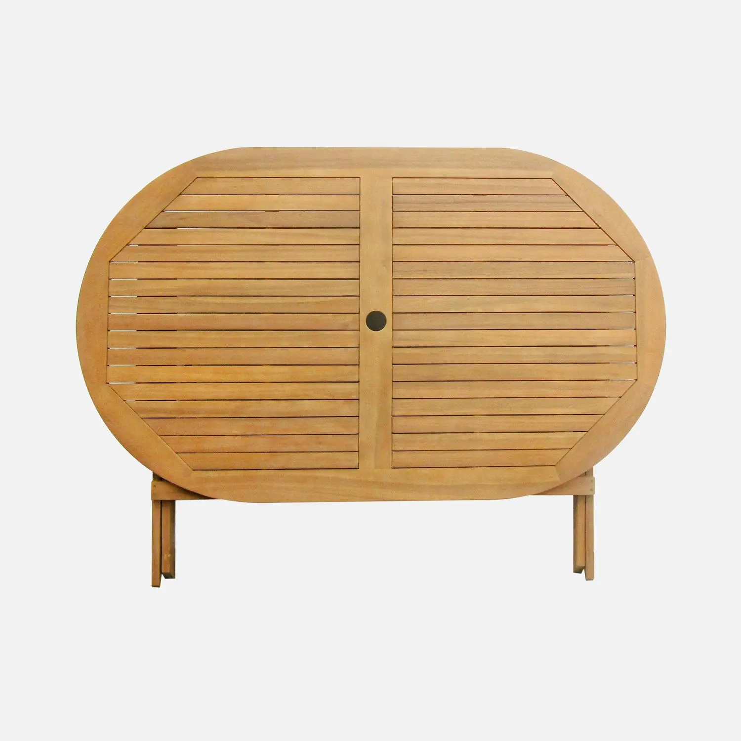 Table de jardin pliante bois d'acacia + 6 assises