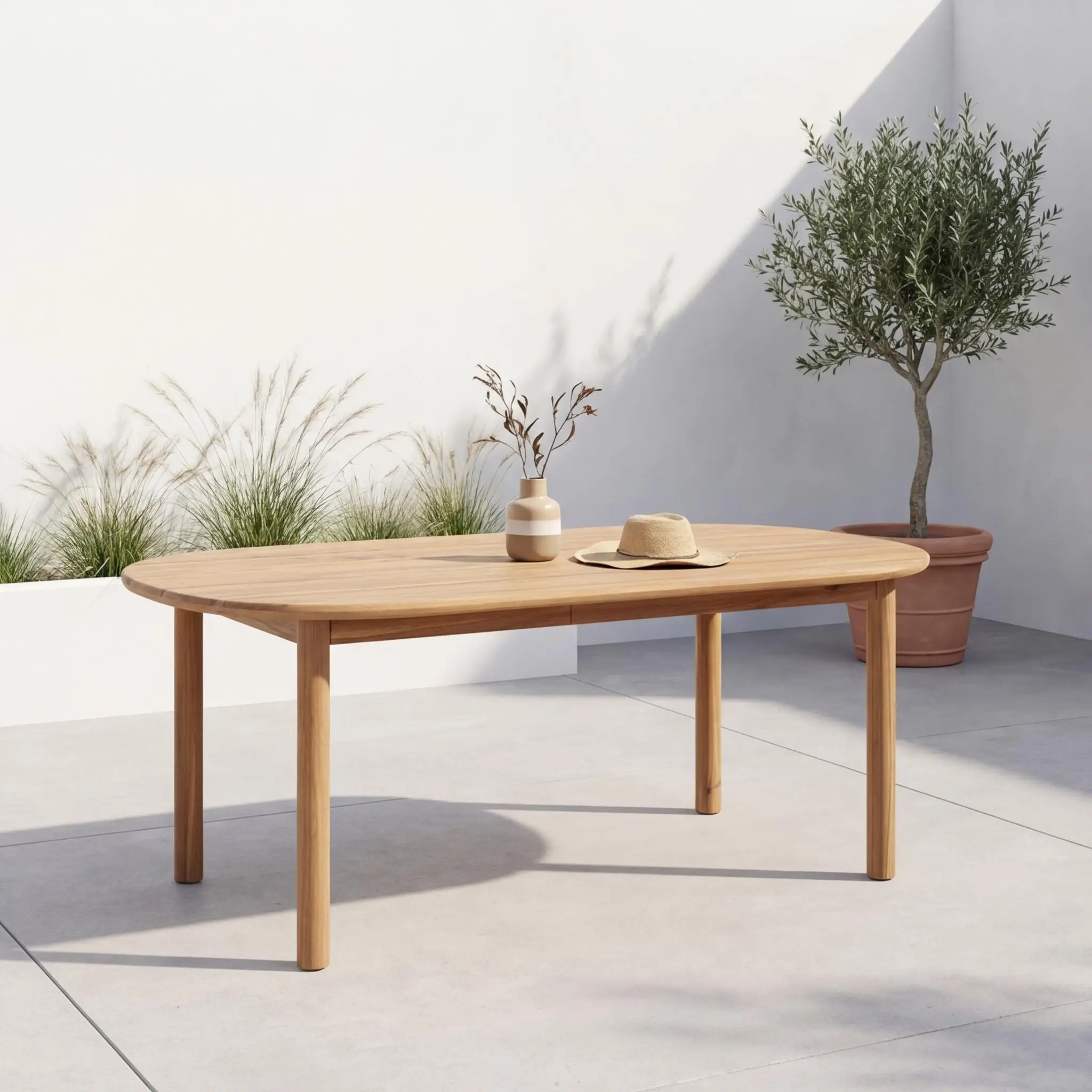 Table de jardin bois d'acacia 6 places