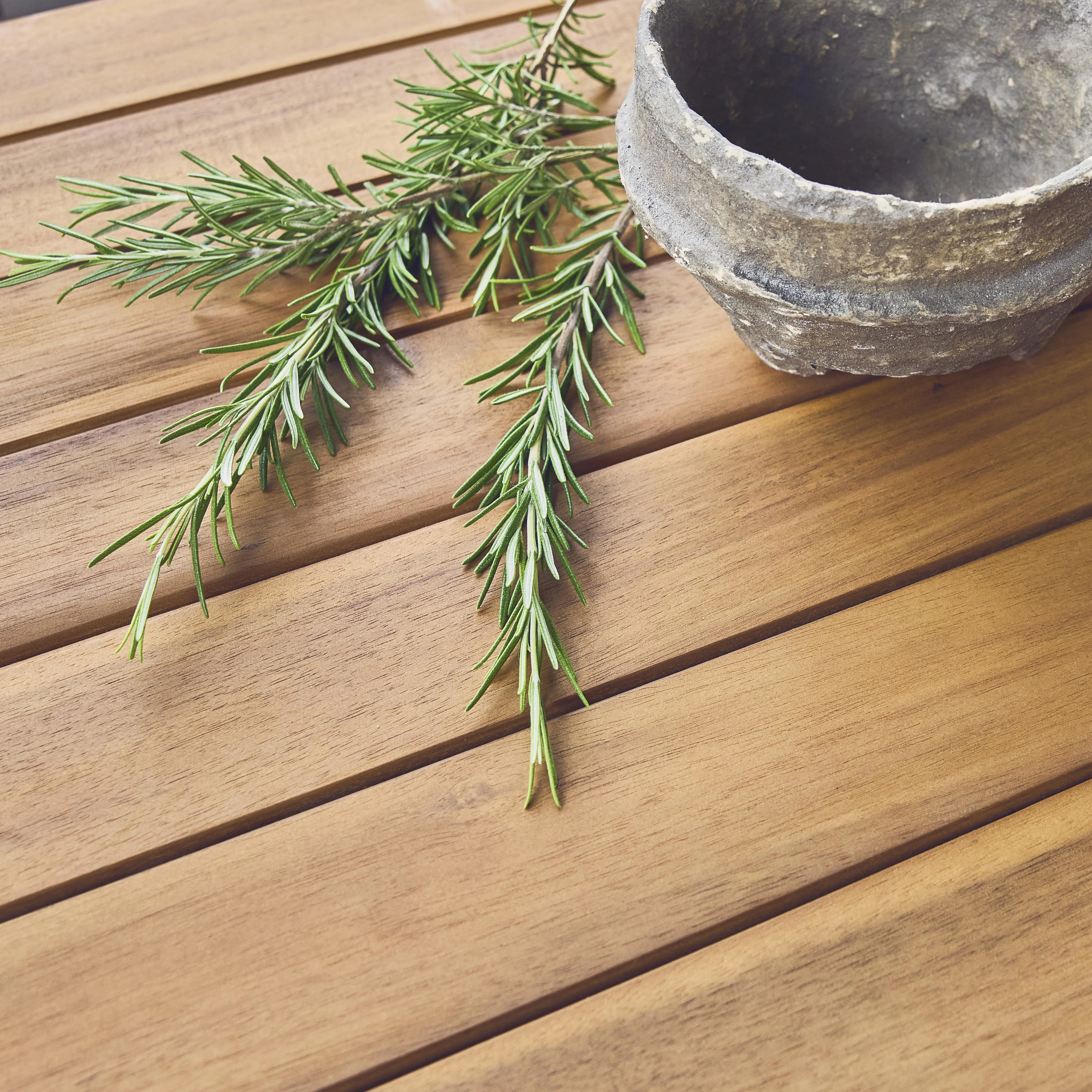 Salon de jardin bois et cannage vertical 4 places