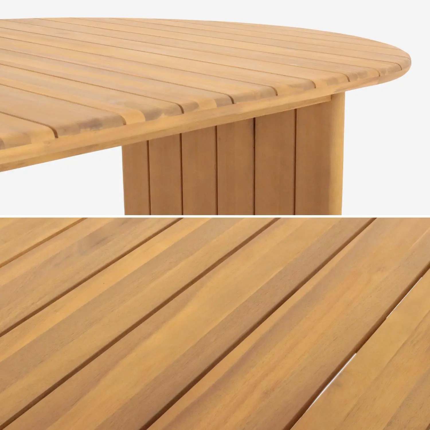 Table de jardin ovale bois d'acacia 6 places