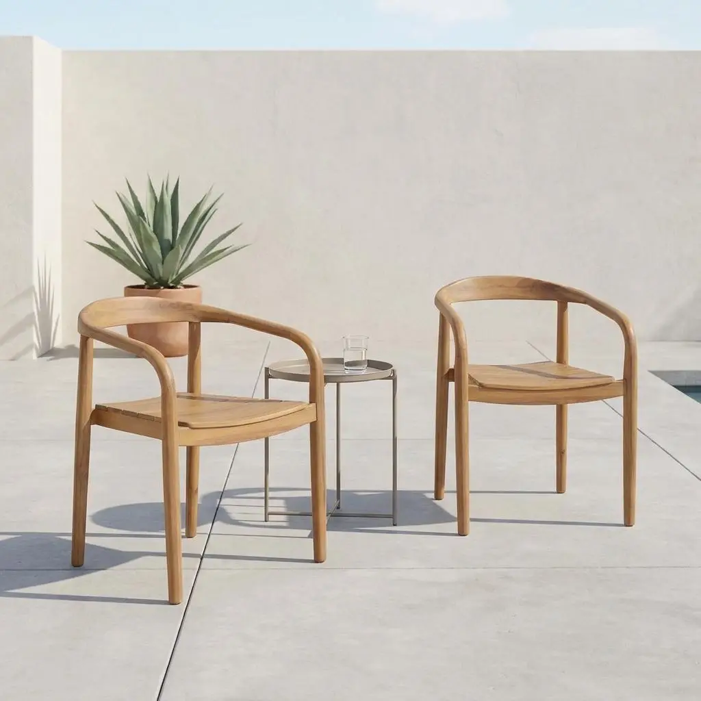 Fauteuil de jardin bois d'acacia (lot de 2)