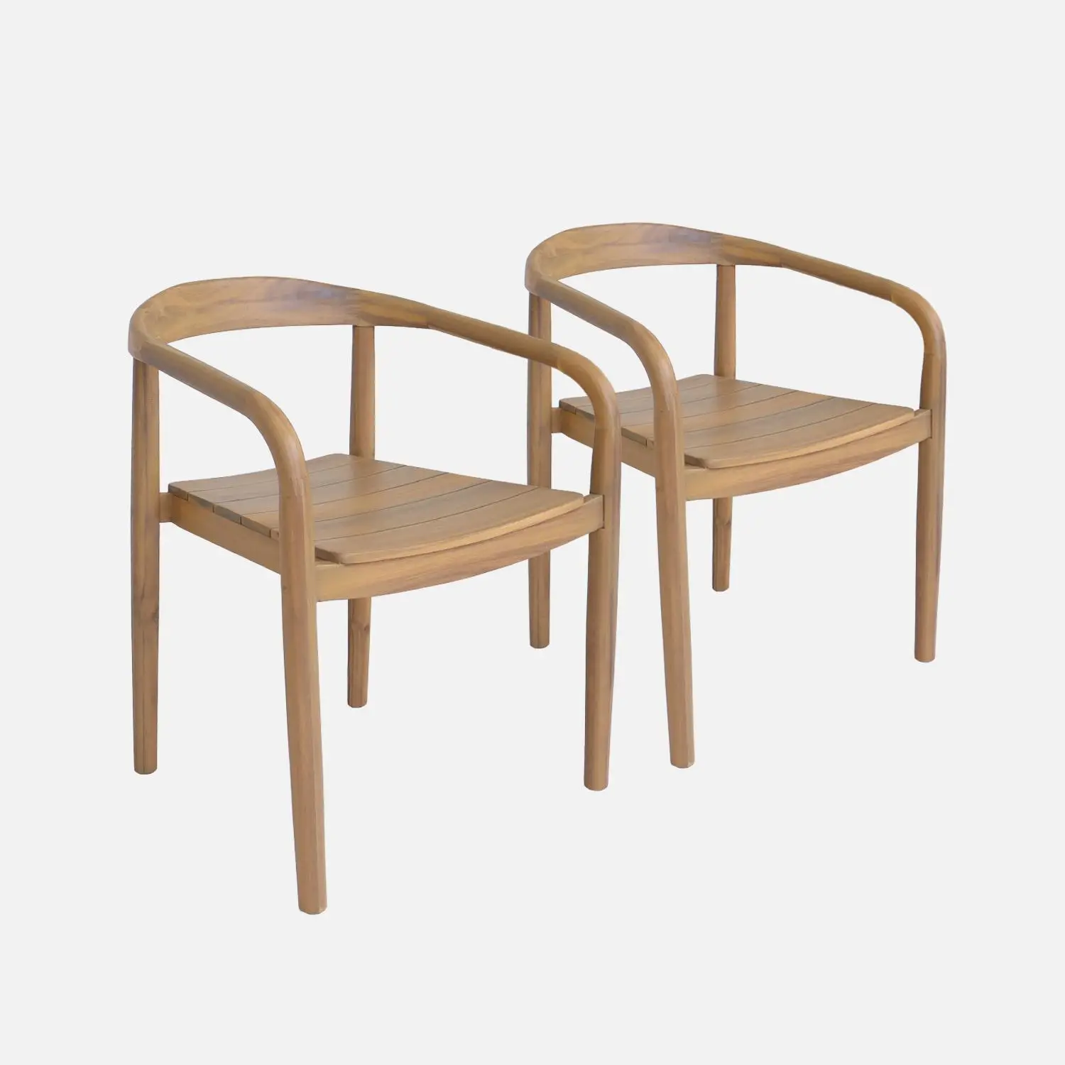 Fauteuil de jardin bois d'acacia (lot de 2)