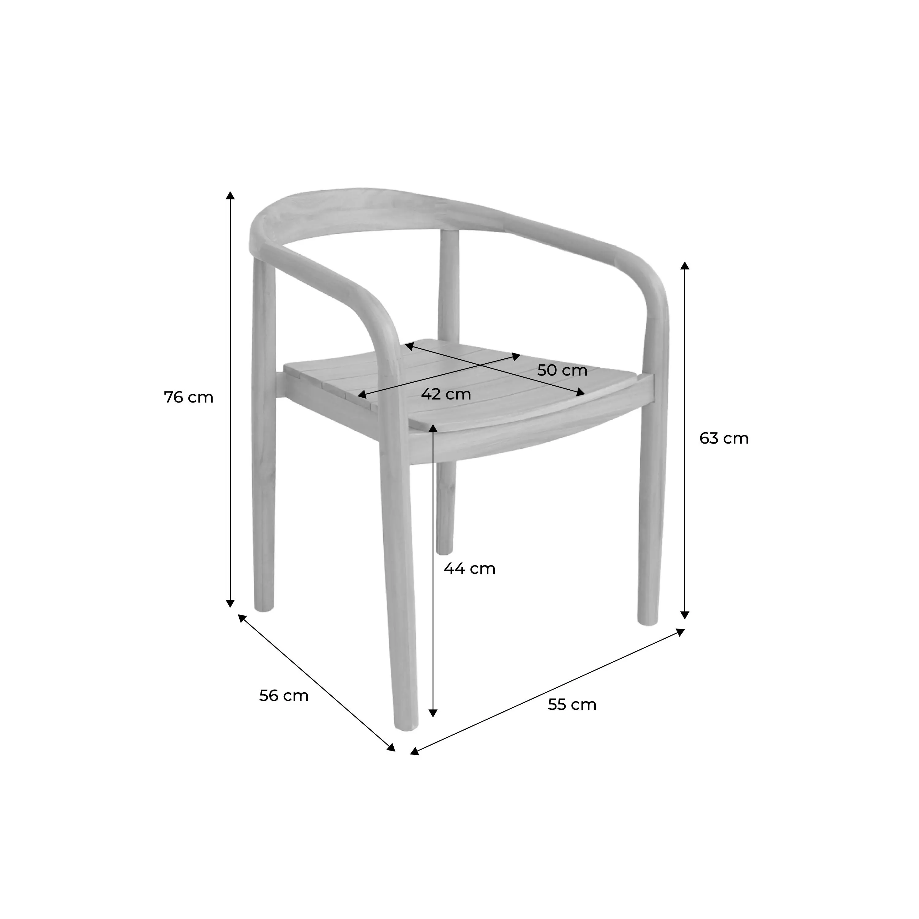 Fauteuil de jardin bois d'acacia (lot de 2)