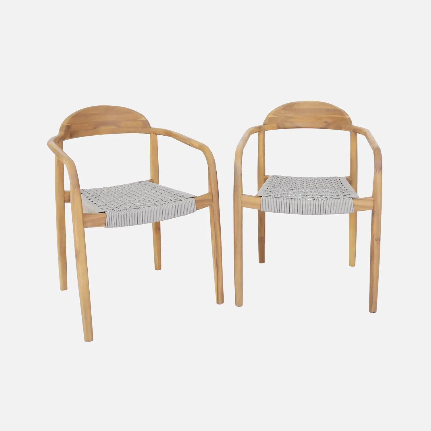 Fauteuil de jardin bois d'acacia et résine (lot de 2)