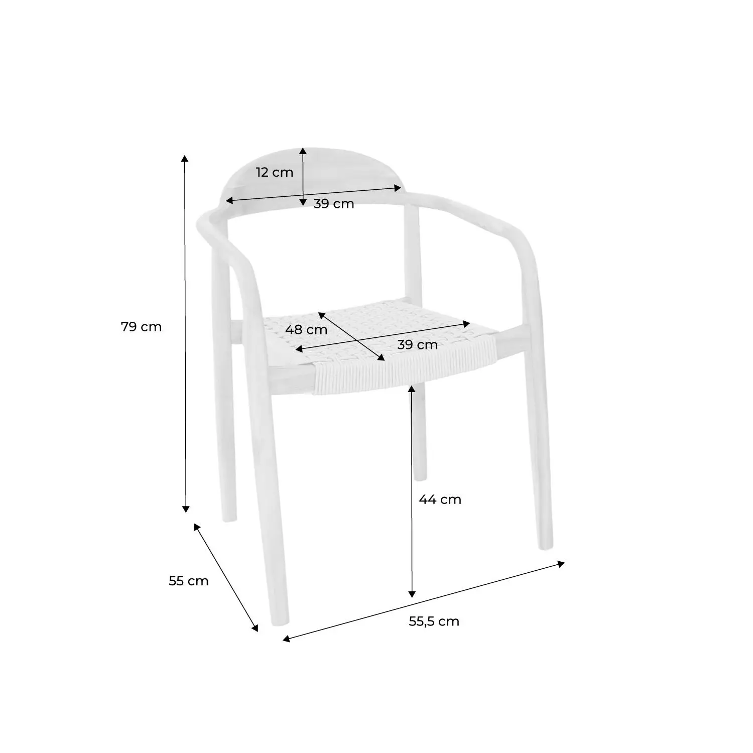 Fauteuil de jardin bois d'acacia et résine (lot de 2)