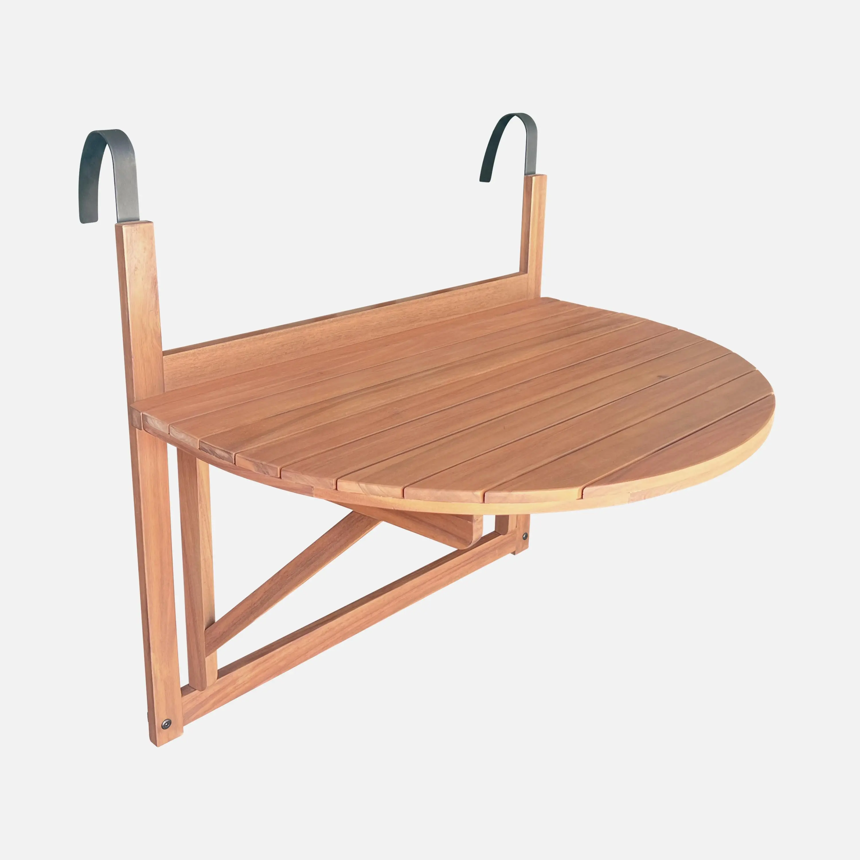 Table d'appoint rabattable bois d'acacia pour balcon