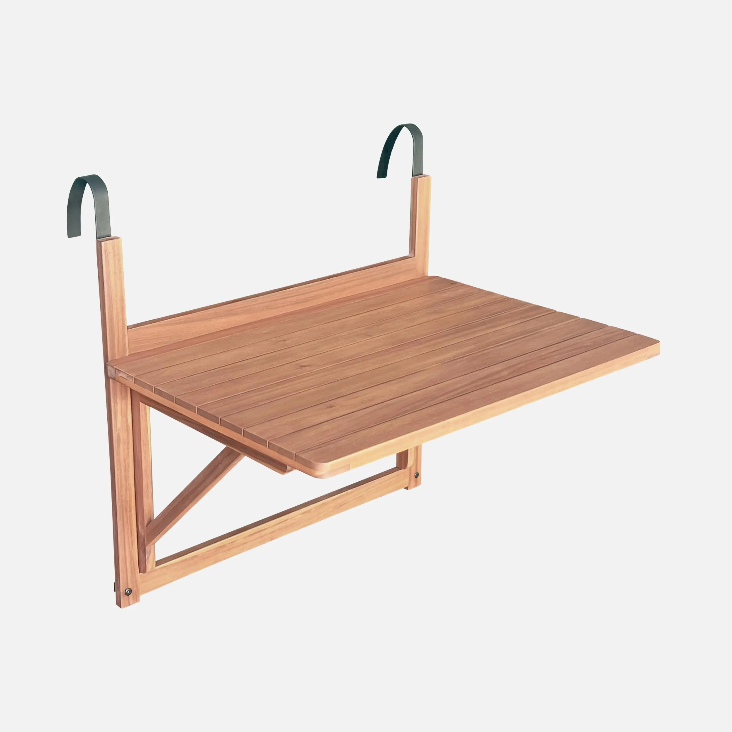 Table d'appoint rabattable bois d'acacia pour balcon