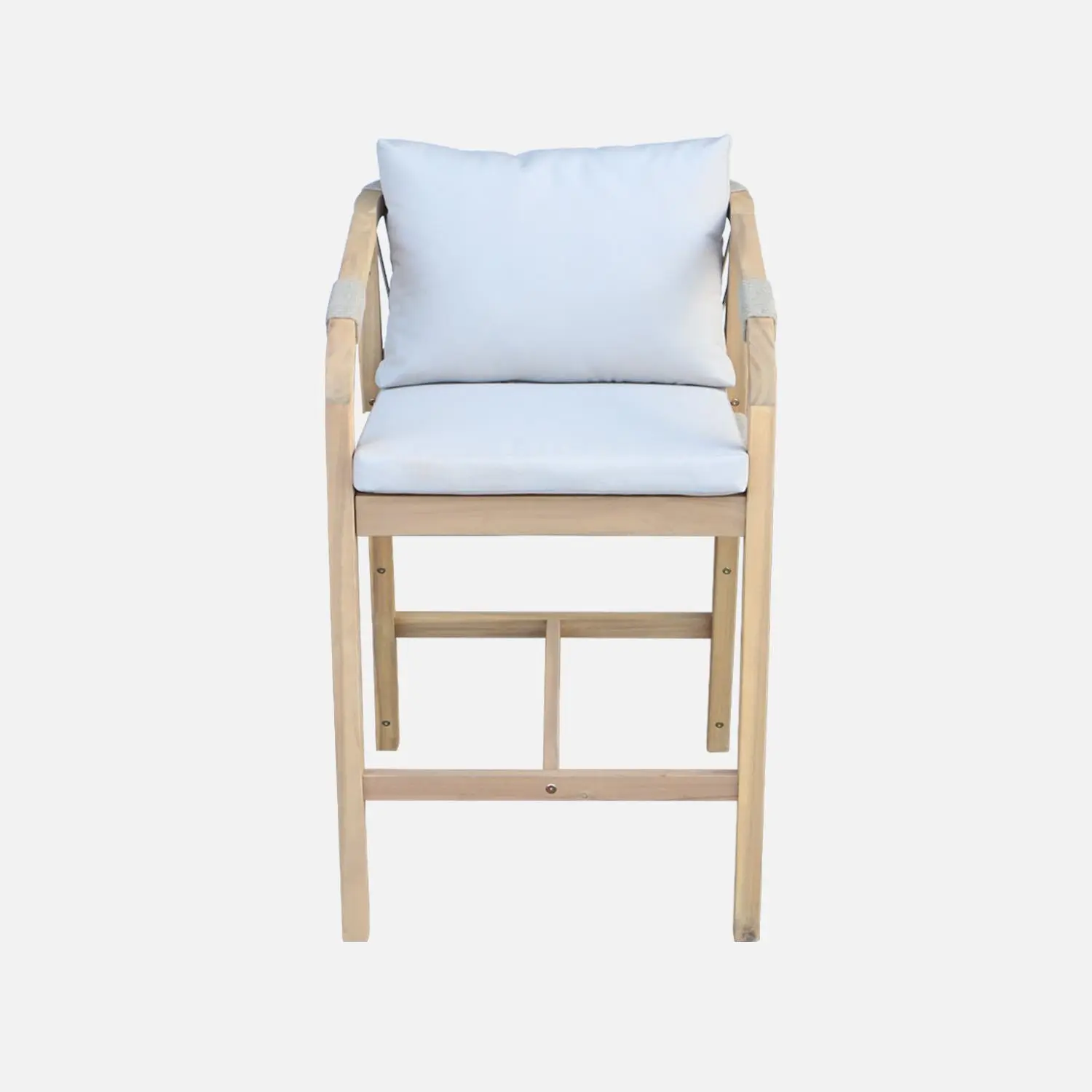 Fauteuil de jardin bois d'acacia et corde (lot de 2)