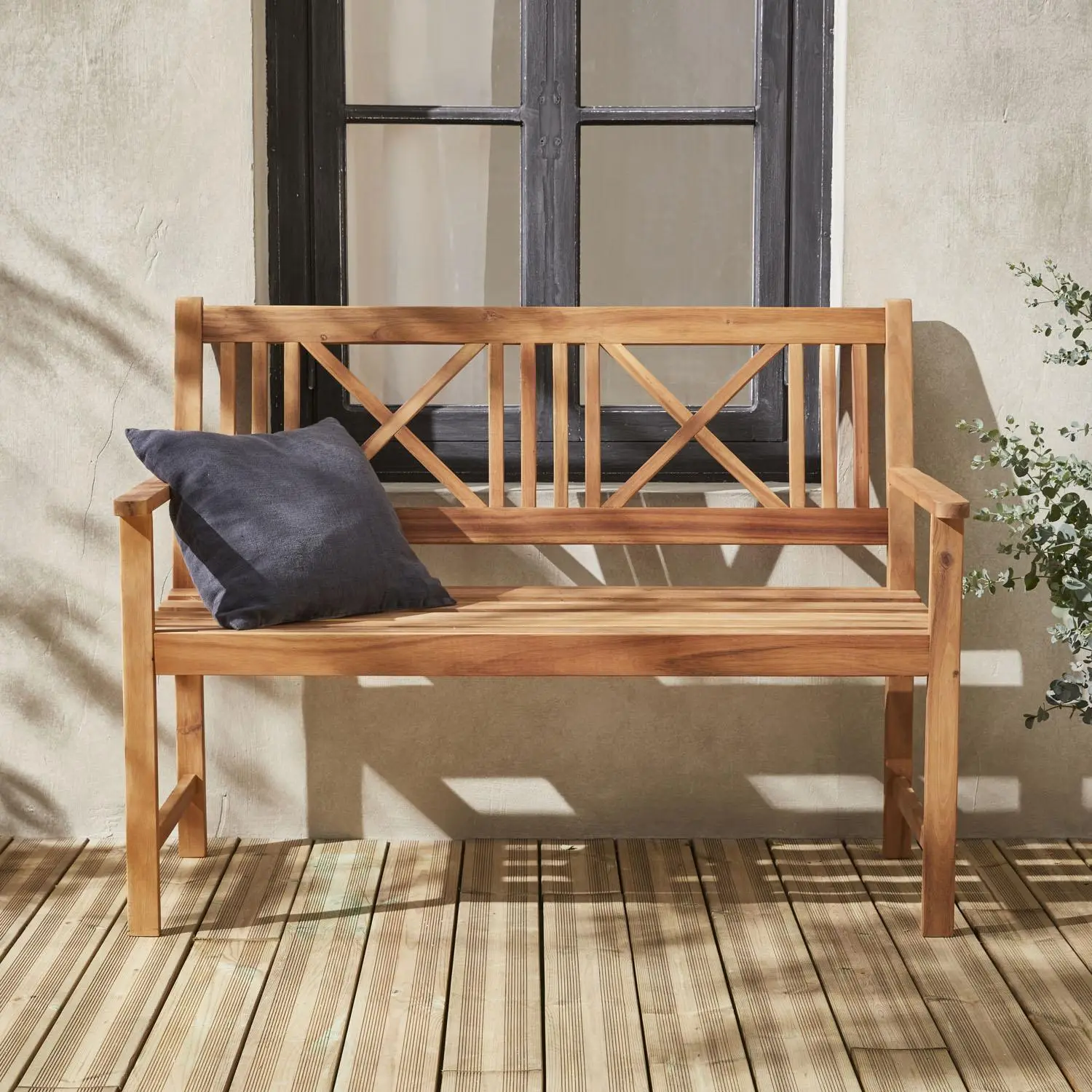 Banc bois d'acacia 3 places