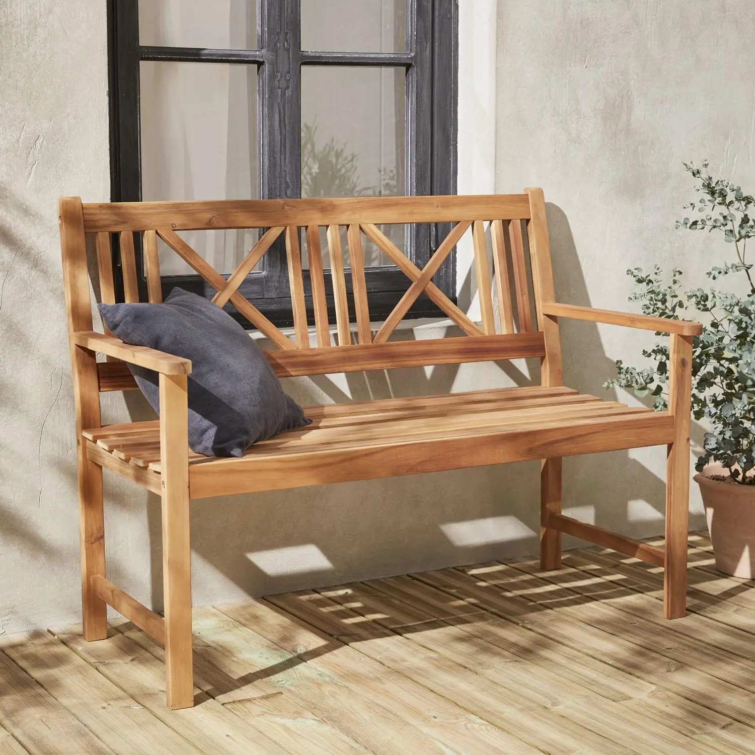 Banc bois d'acacia 3 places