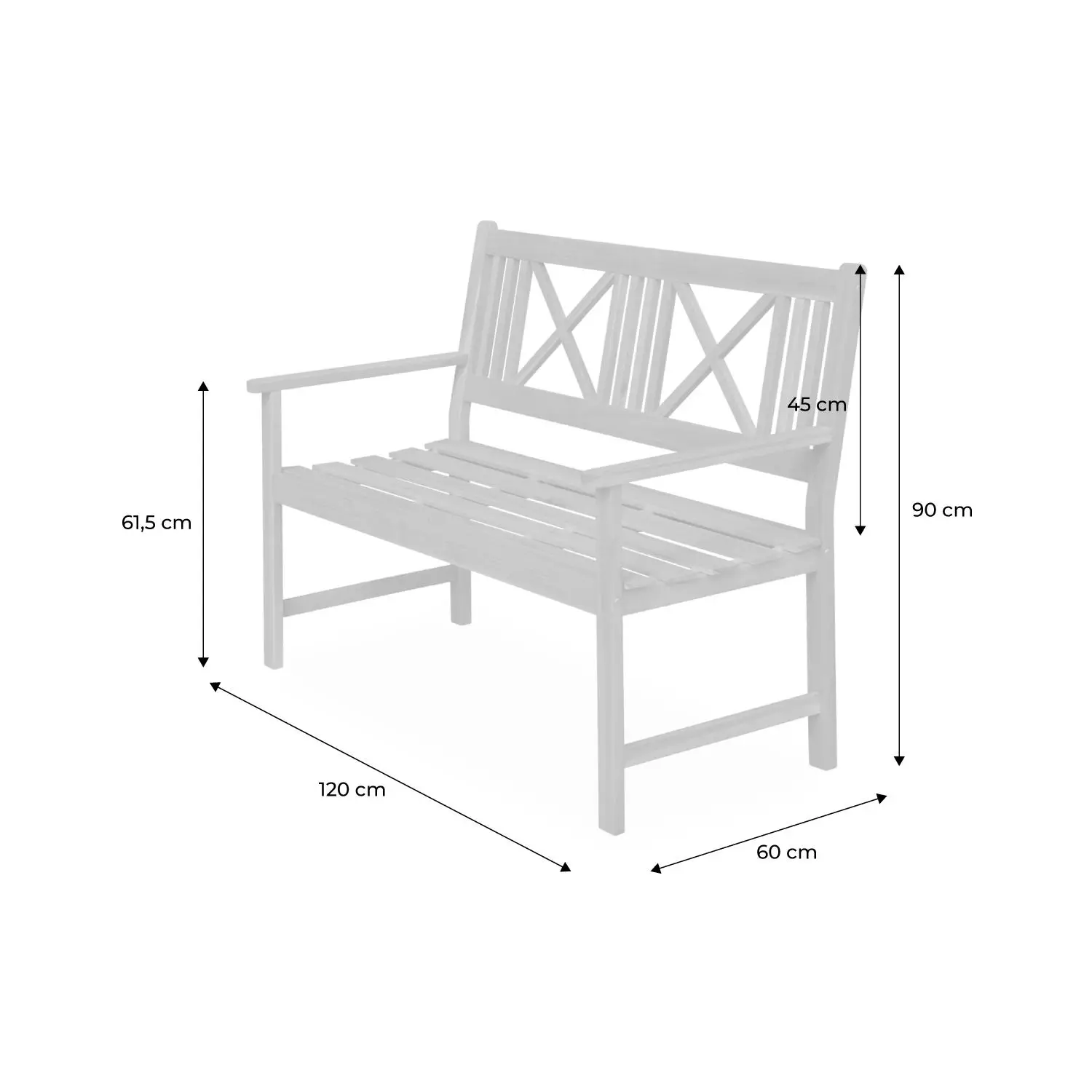 Banc bois d'acacia 3 places