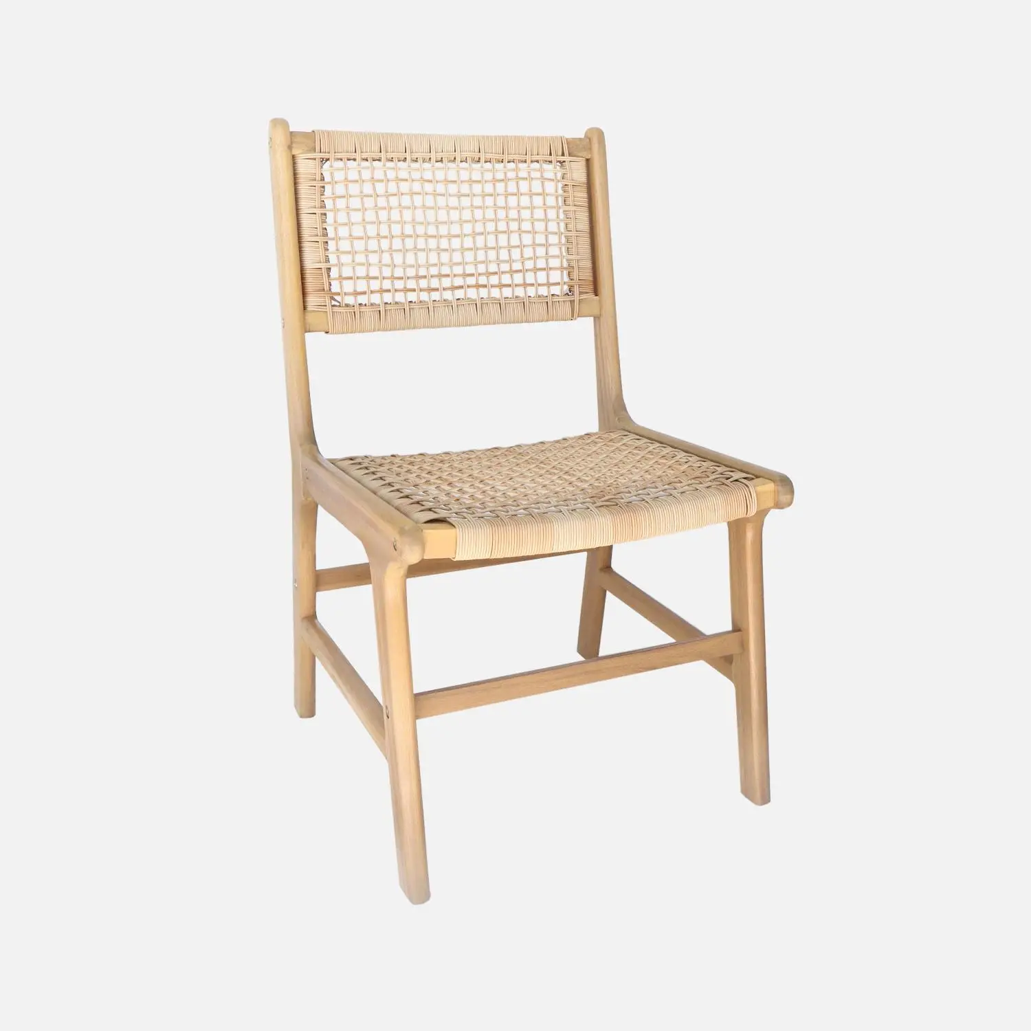 Chaise de jardin bois d'acacia et cannage (lot de 2)