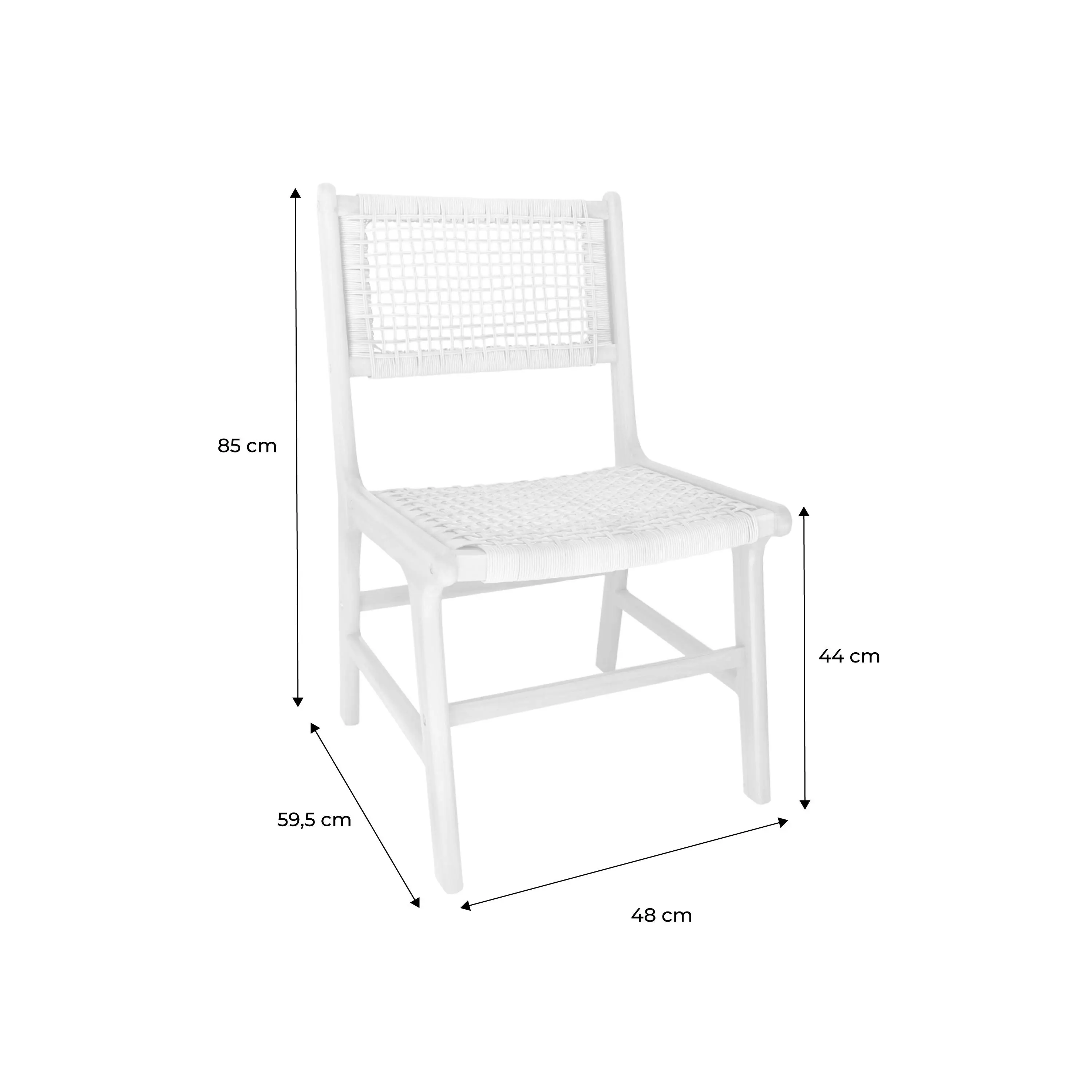 Chaise de jardin bois d'acacia et cannage (lot de 2)