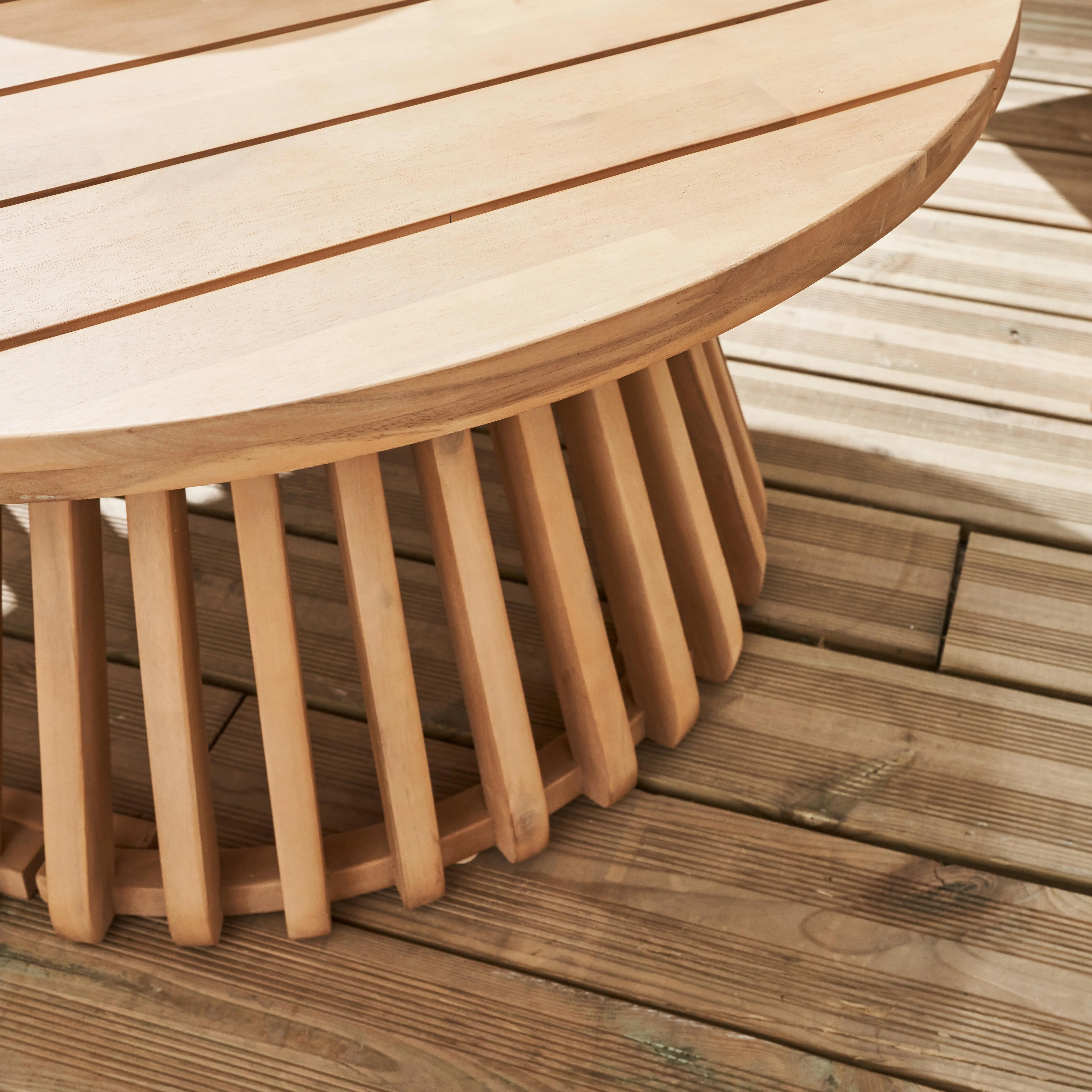 Table basse de jardin ronde bois d'acacia Ø80cm
