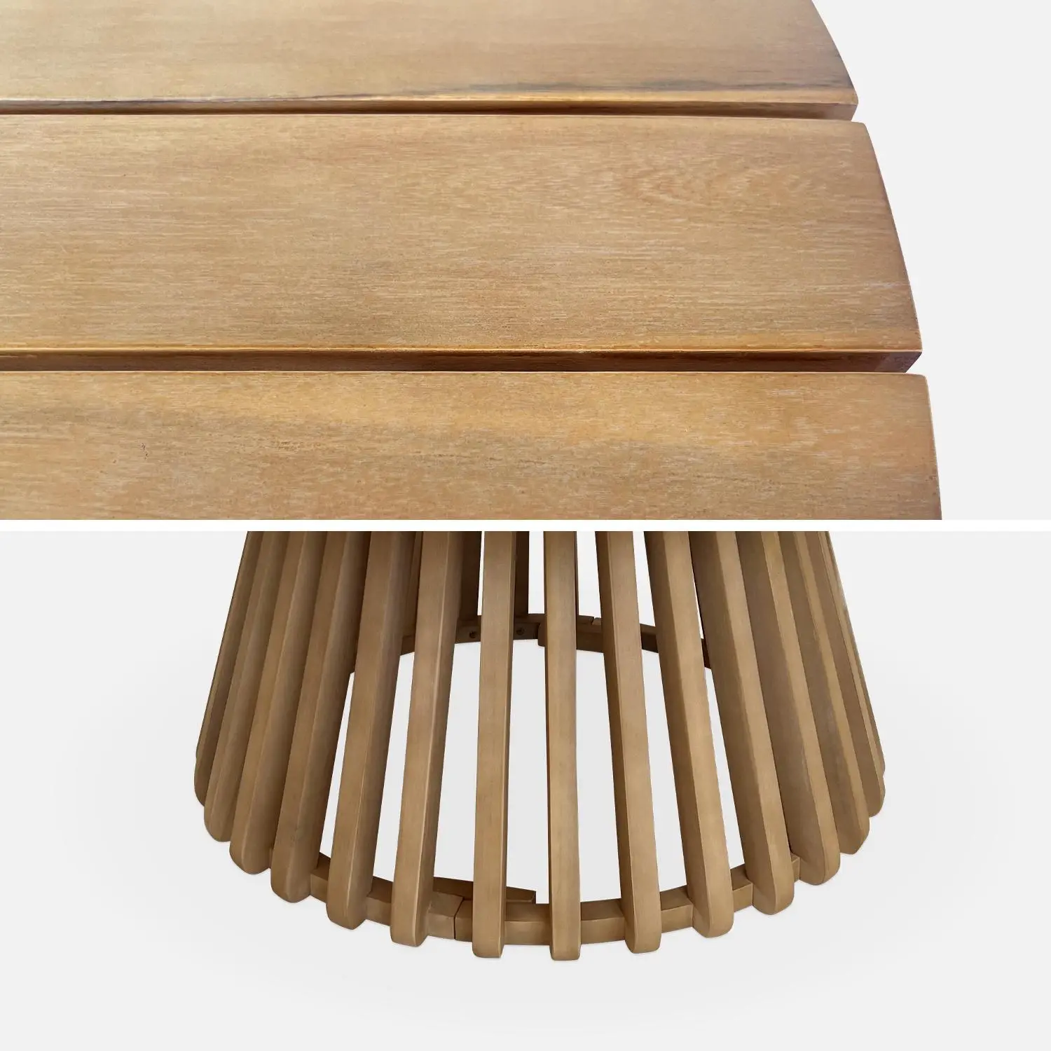 Table basse de jardin ronde bois d'acacia Ø80cm