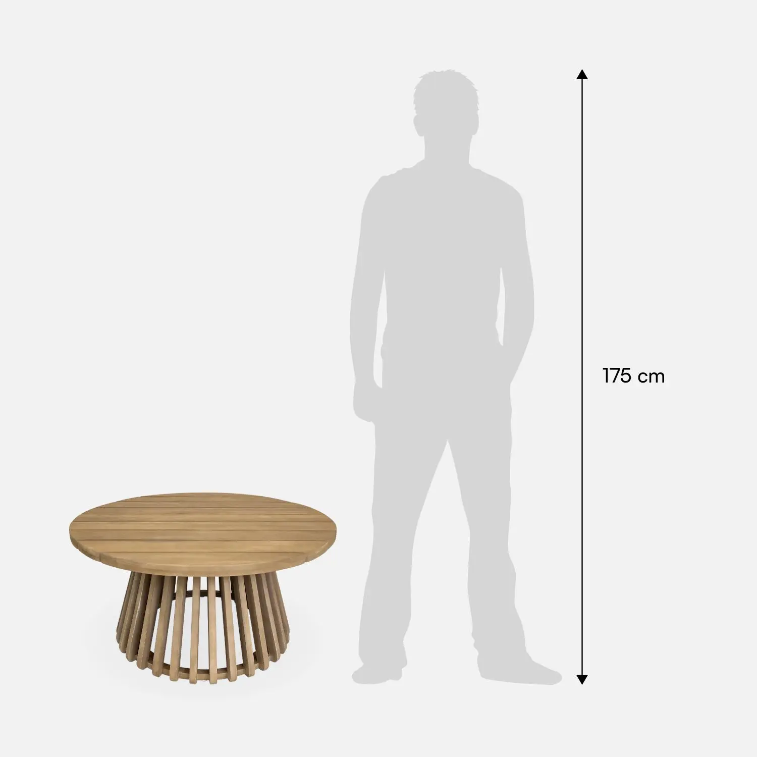 Table basse de jardin ronde bois d'acacia Ø80cm