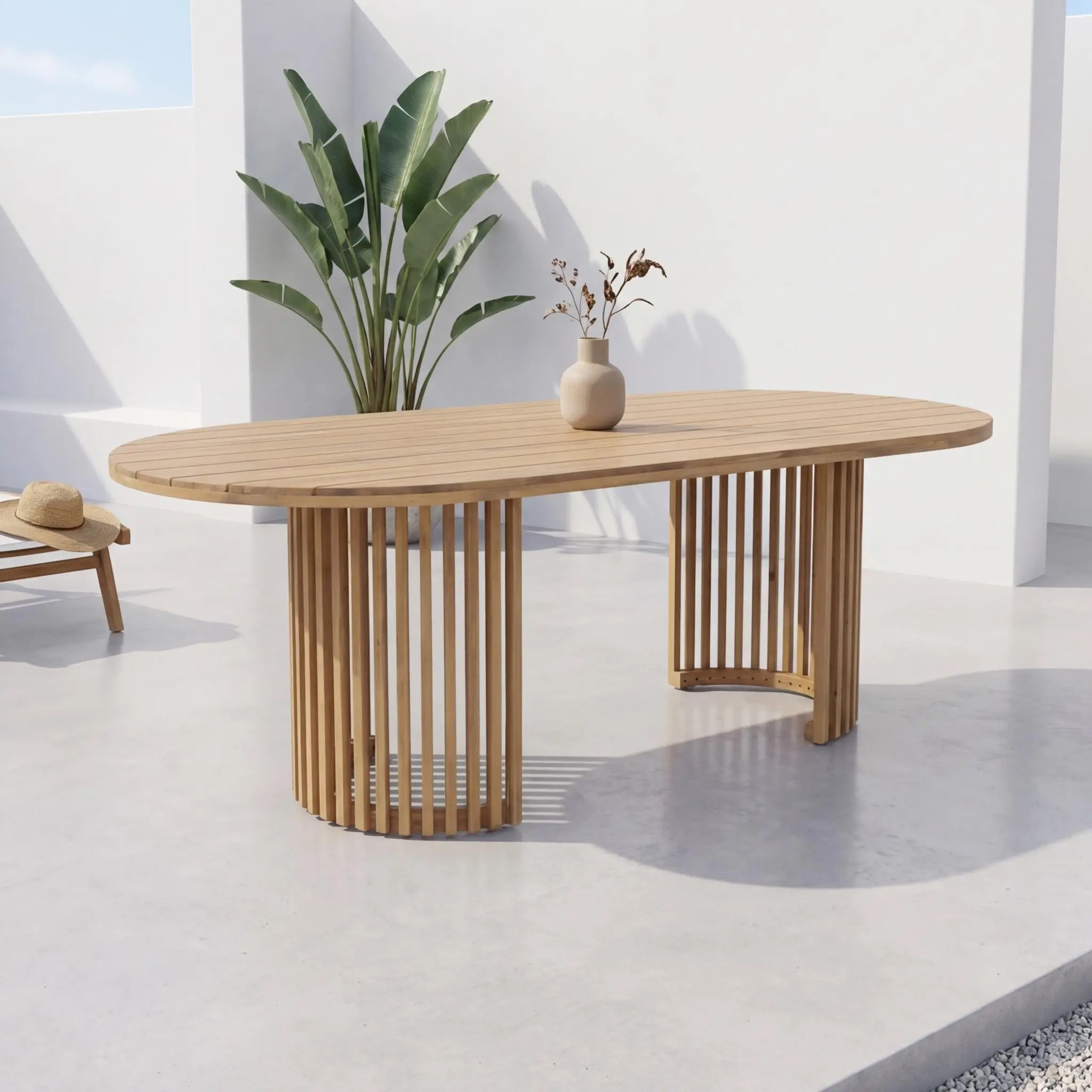 Table de jardin bois d'acacia 6 places