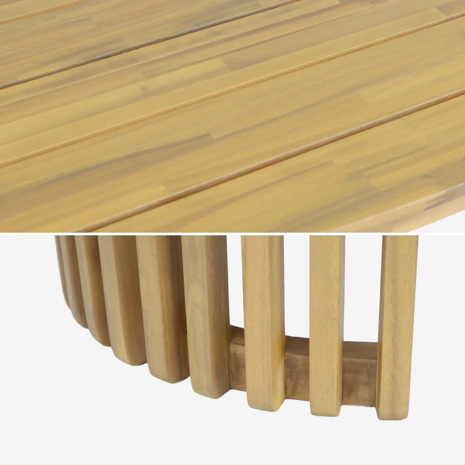 Table de jardin bois d'acacia 6 places