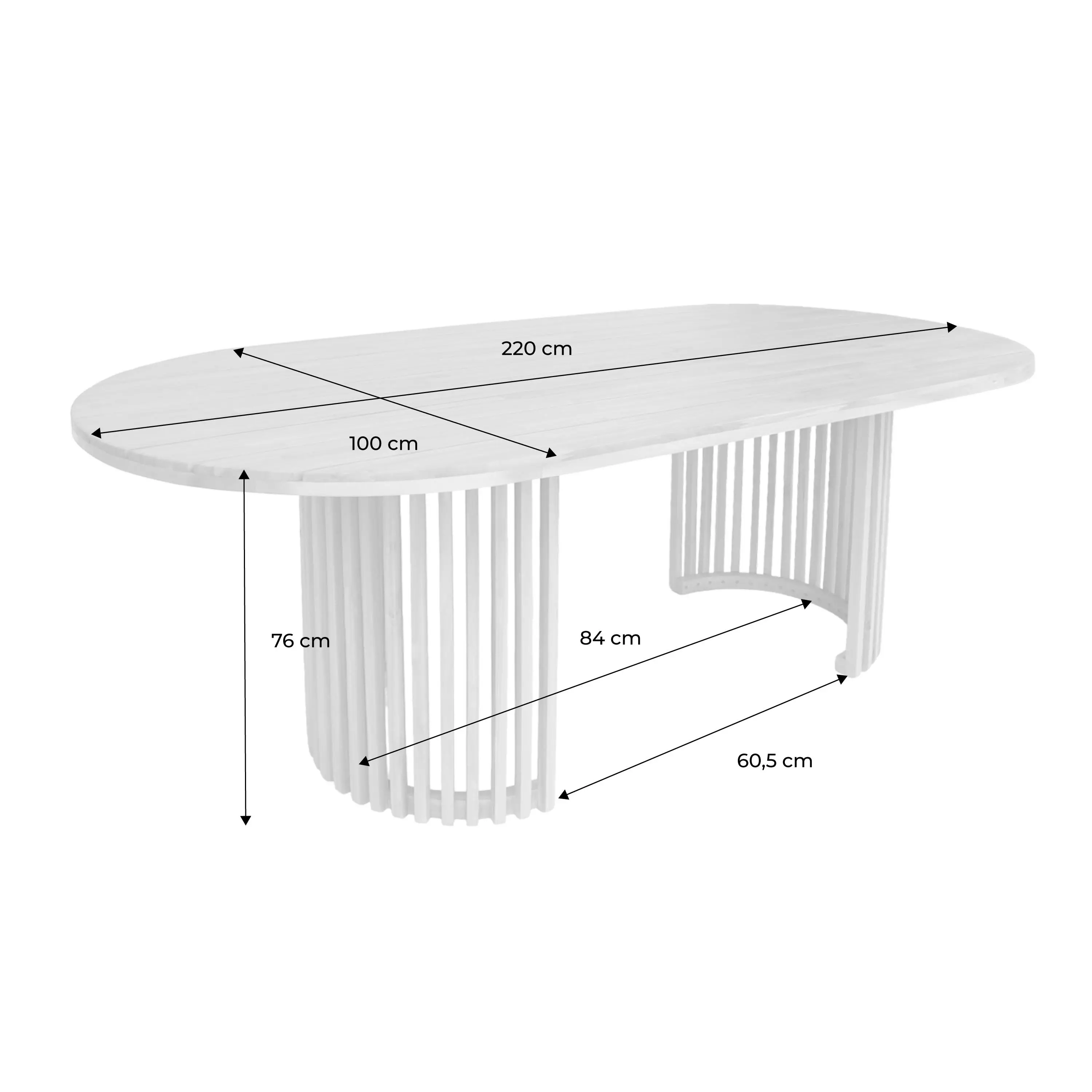 Table de jardin bois d'acacia 6 places