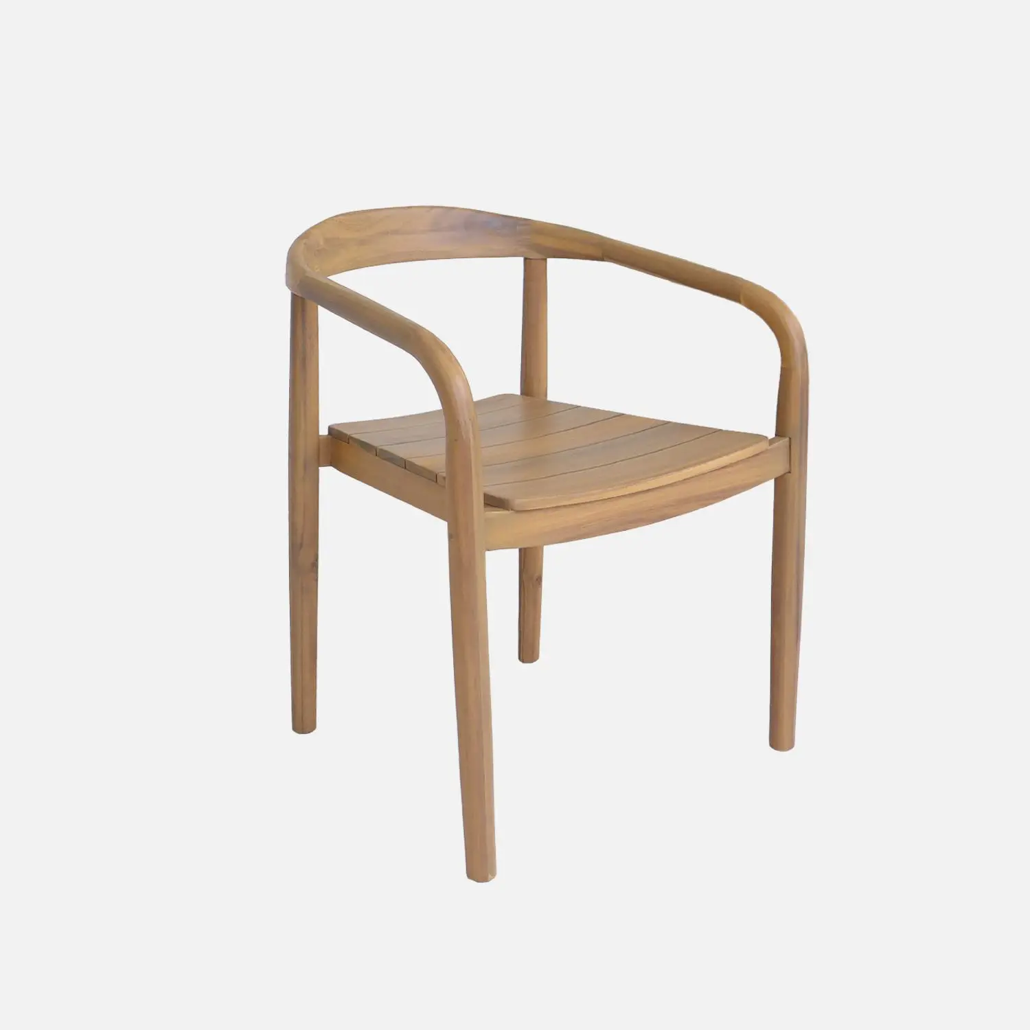Table de jardin bois d'acacia + 6 assises