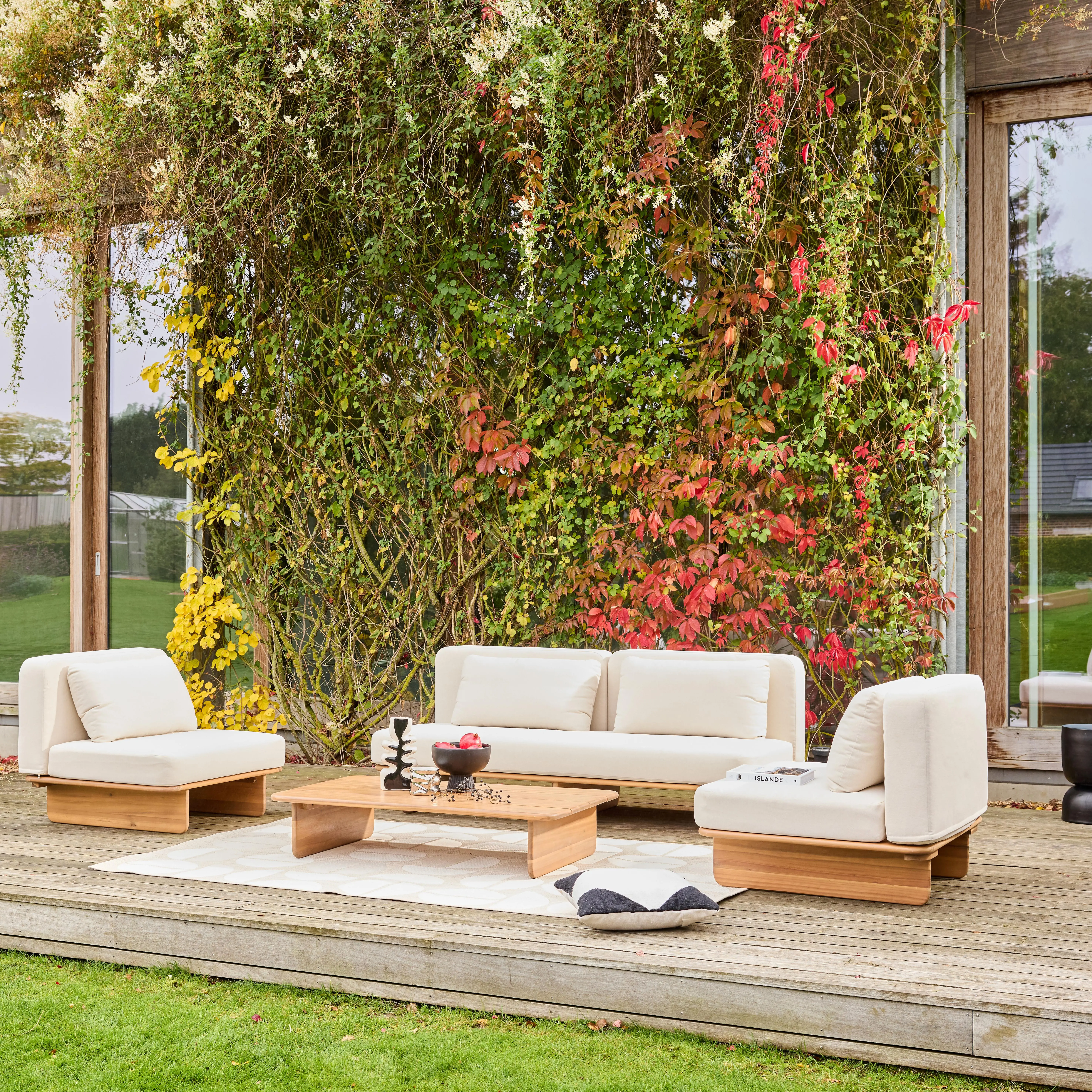 Salon de jardin bois d'acacia 4 places