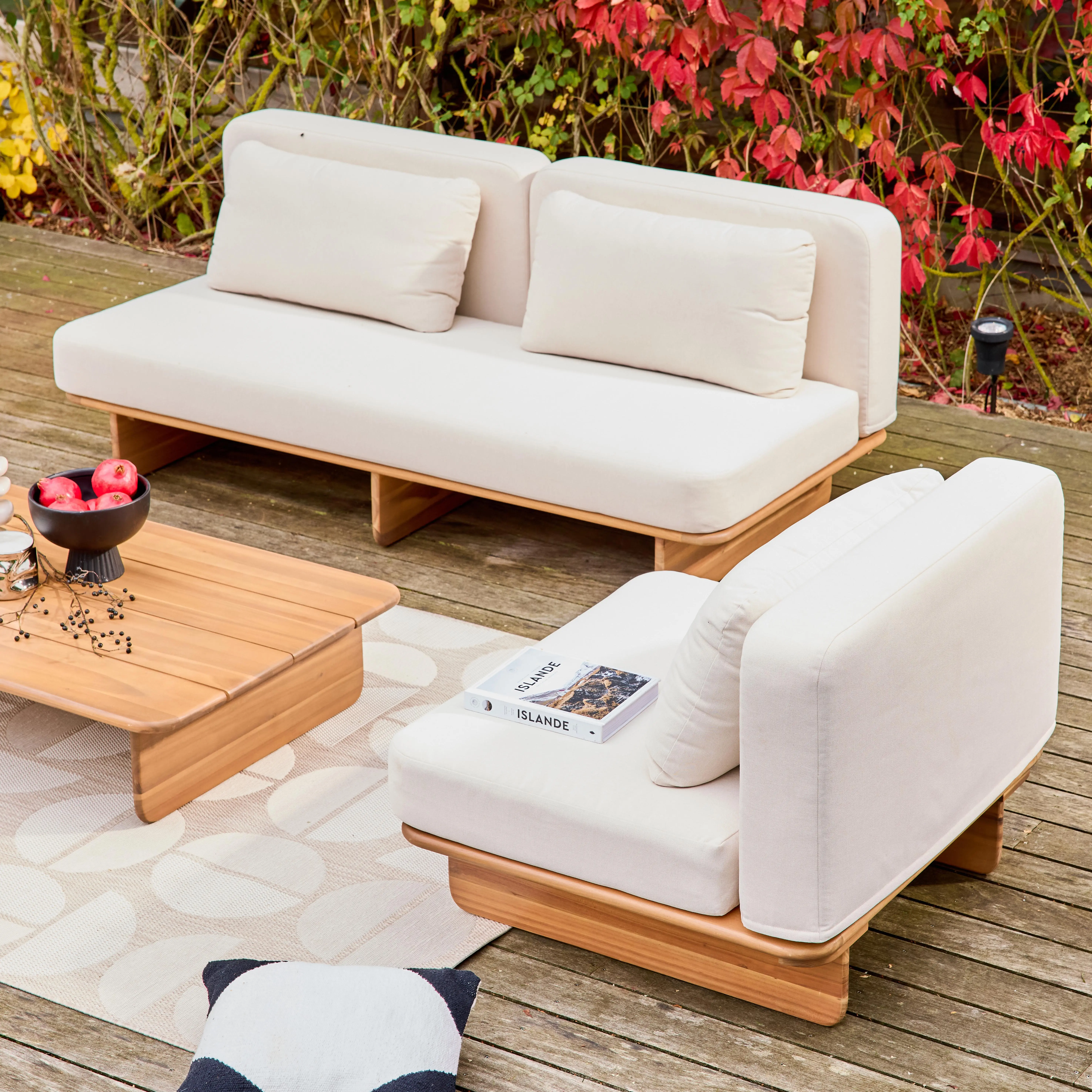 Salon de jardin bois d'acacia 4 places