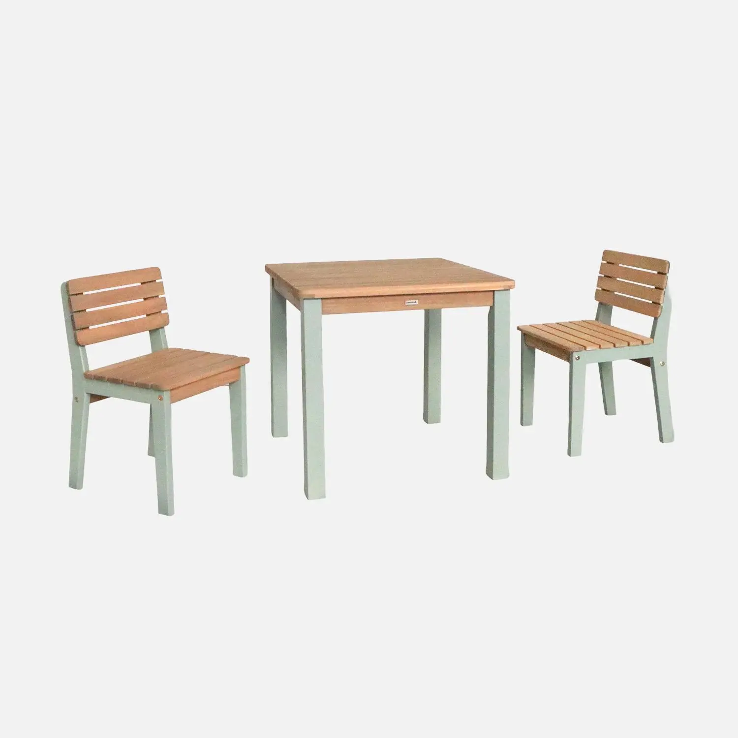 Table de jardin enfant intérieur/extérieur bois d'acacia + 2 assises