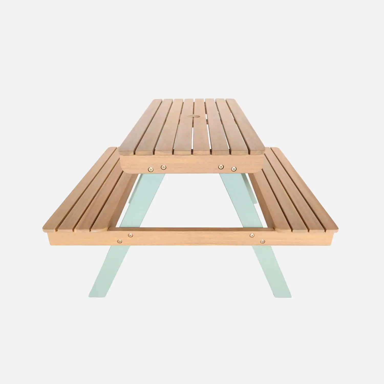 Table de pique-nique, salon de jardin enfant bois d'acacia 2 places