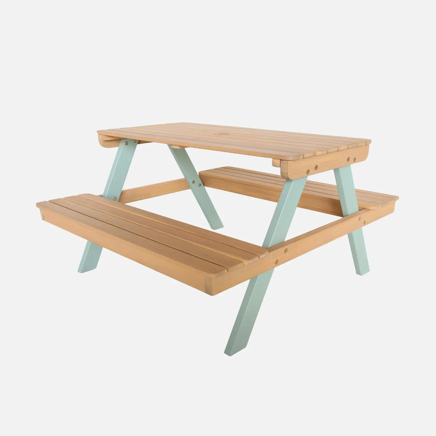 Table de pique-nique, salon de jardin enfant bois d'acacia 4 places