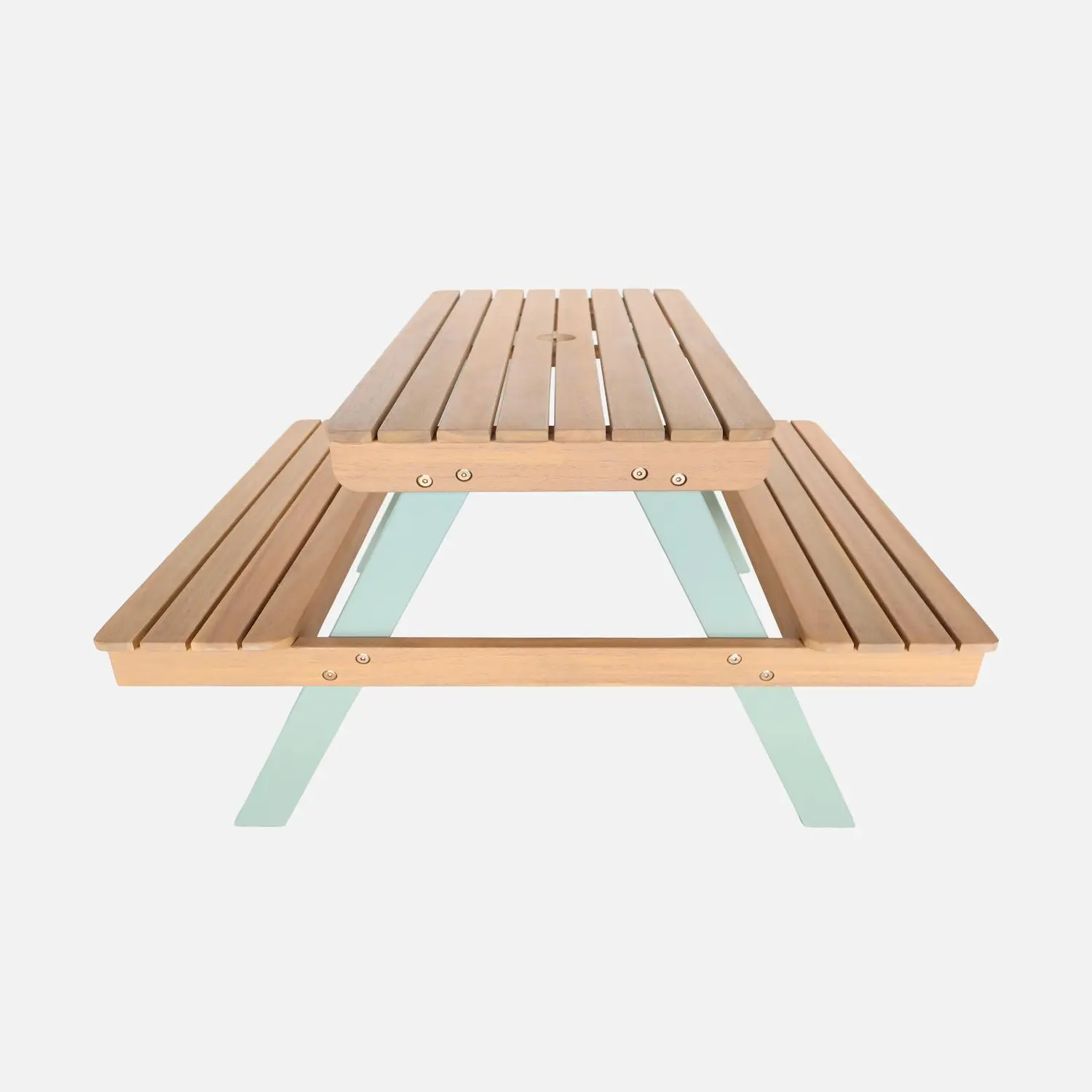 Table de pique-nique, salon de jardin enfant bois d'acacia 4 places
