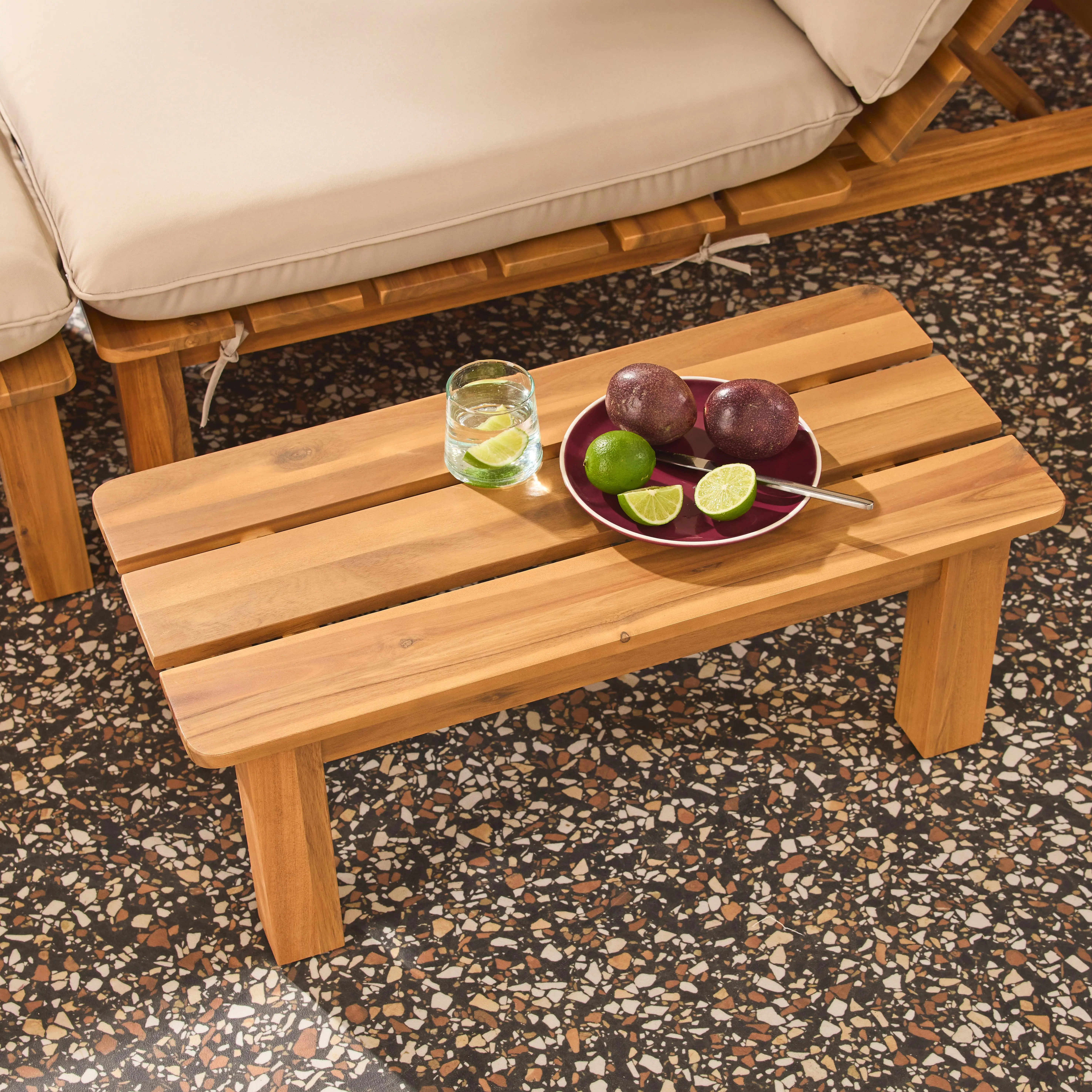 Salon de jardin modulable bois d'acacia multi positions 1 place