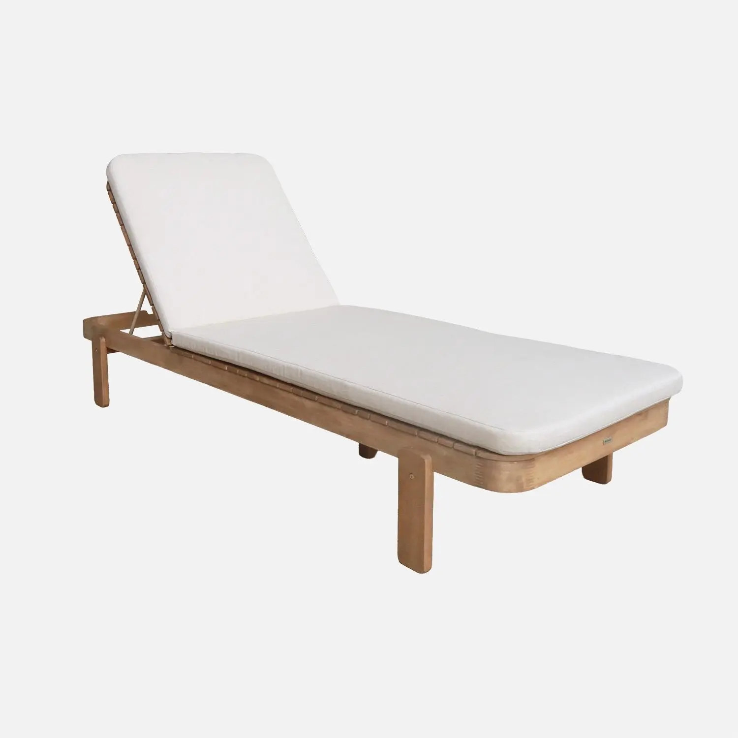 Bain de soleil bois d'acacia multi positions avec coussin