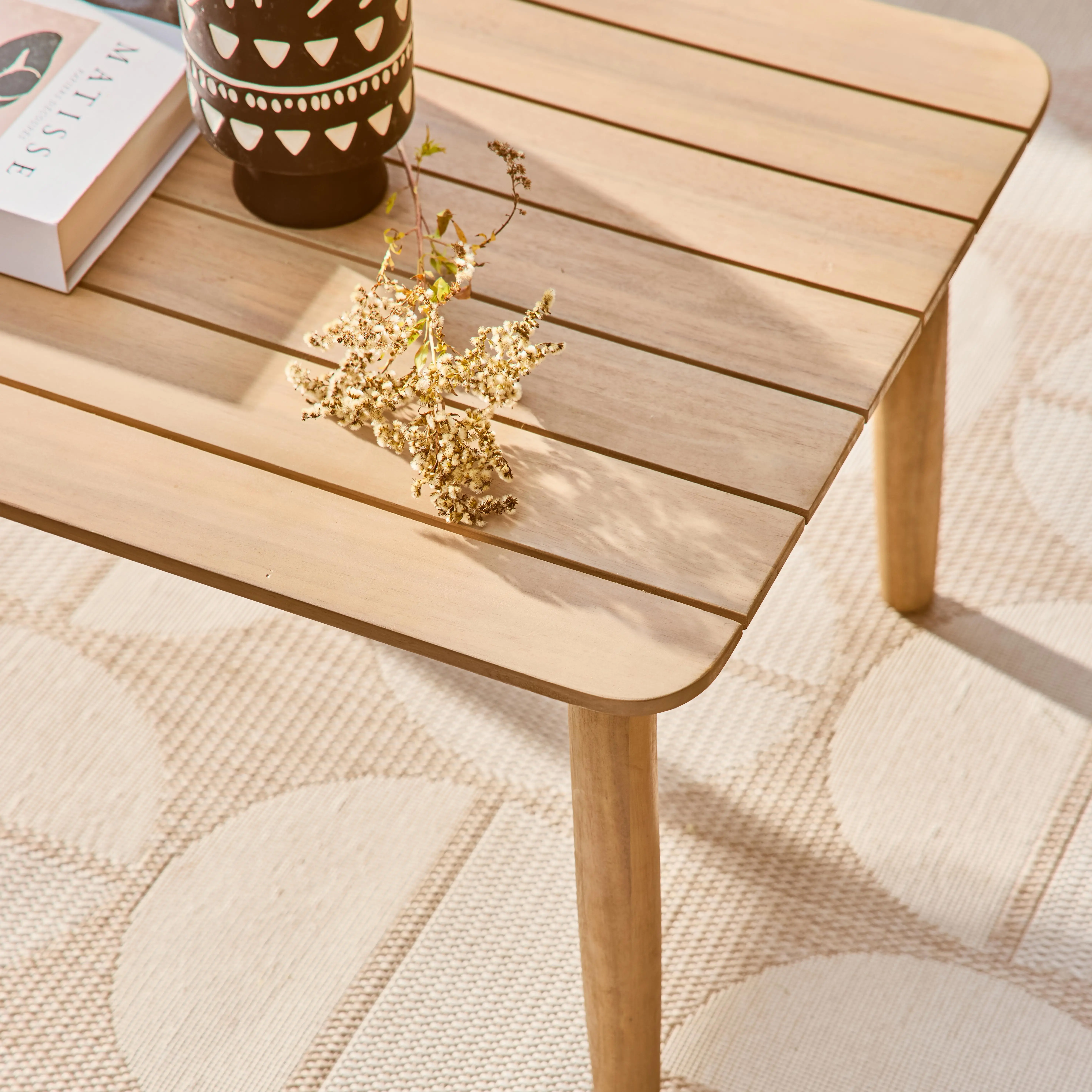 Salon de jardin bois d'acacia et cordes 4 places