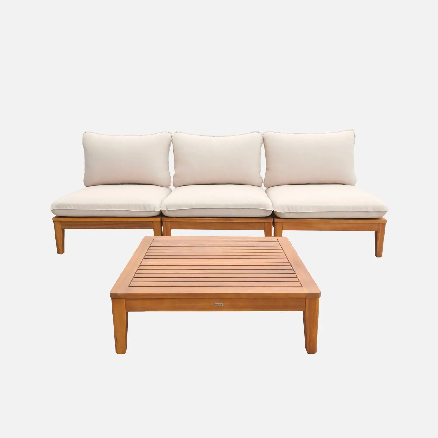 Salon de jardin modulable bois d'acacia 3 places